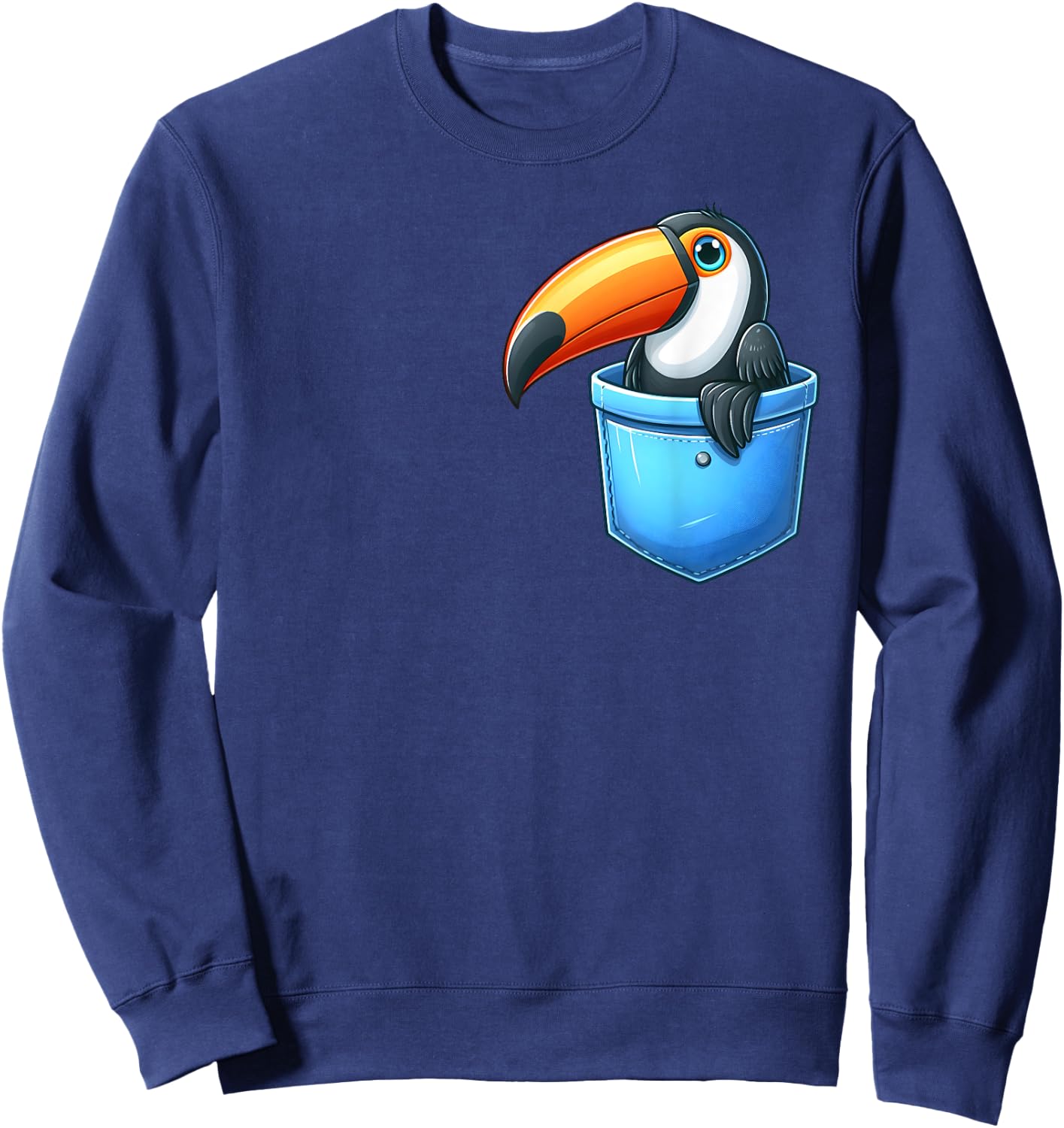 Adorable Toucan in Pocket for Kids, Boys, Girls, Women Sweatshirt - Sweatshirt | Navy