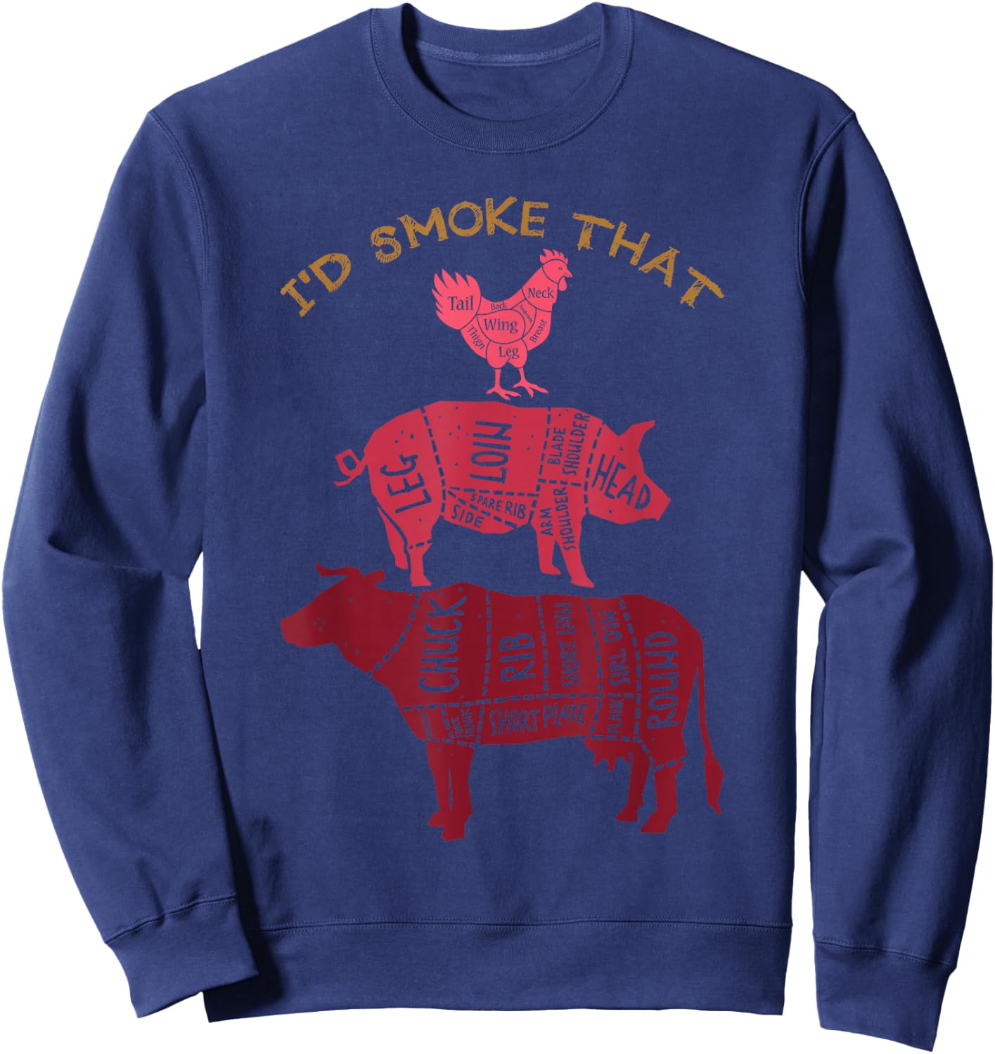 Id Smoke That Barbecue Sweatshirt - Sweatshirt | Navy