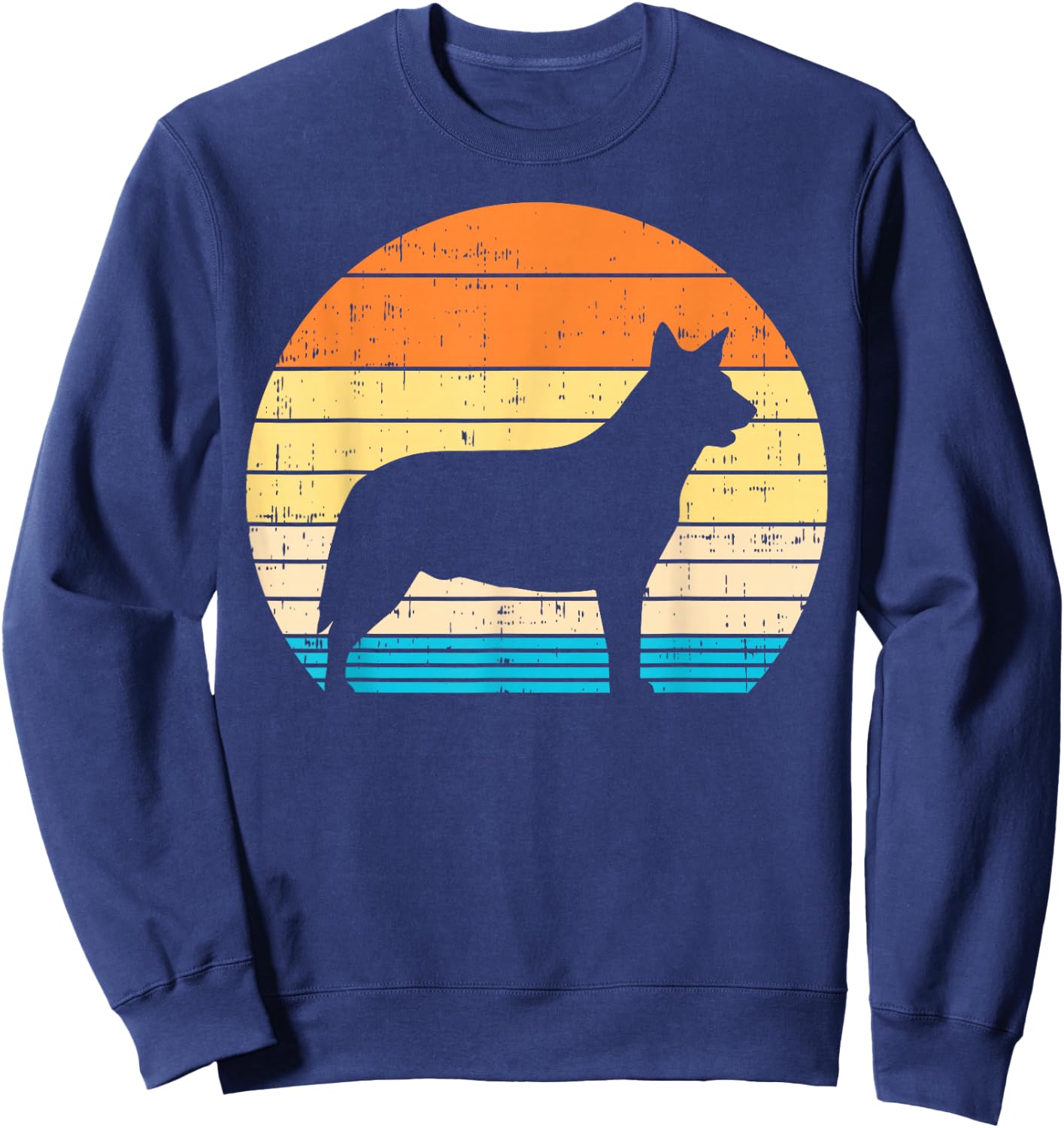 Heeler Australian Cattle Dog Retro Blue Red Animal Pet Gift Sweatshirt - Sweatshirt | Navy