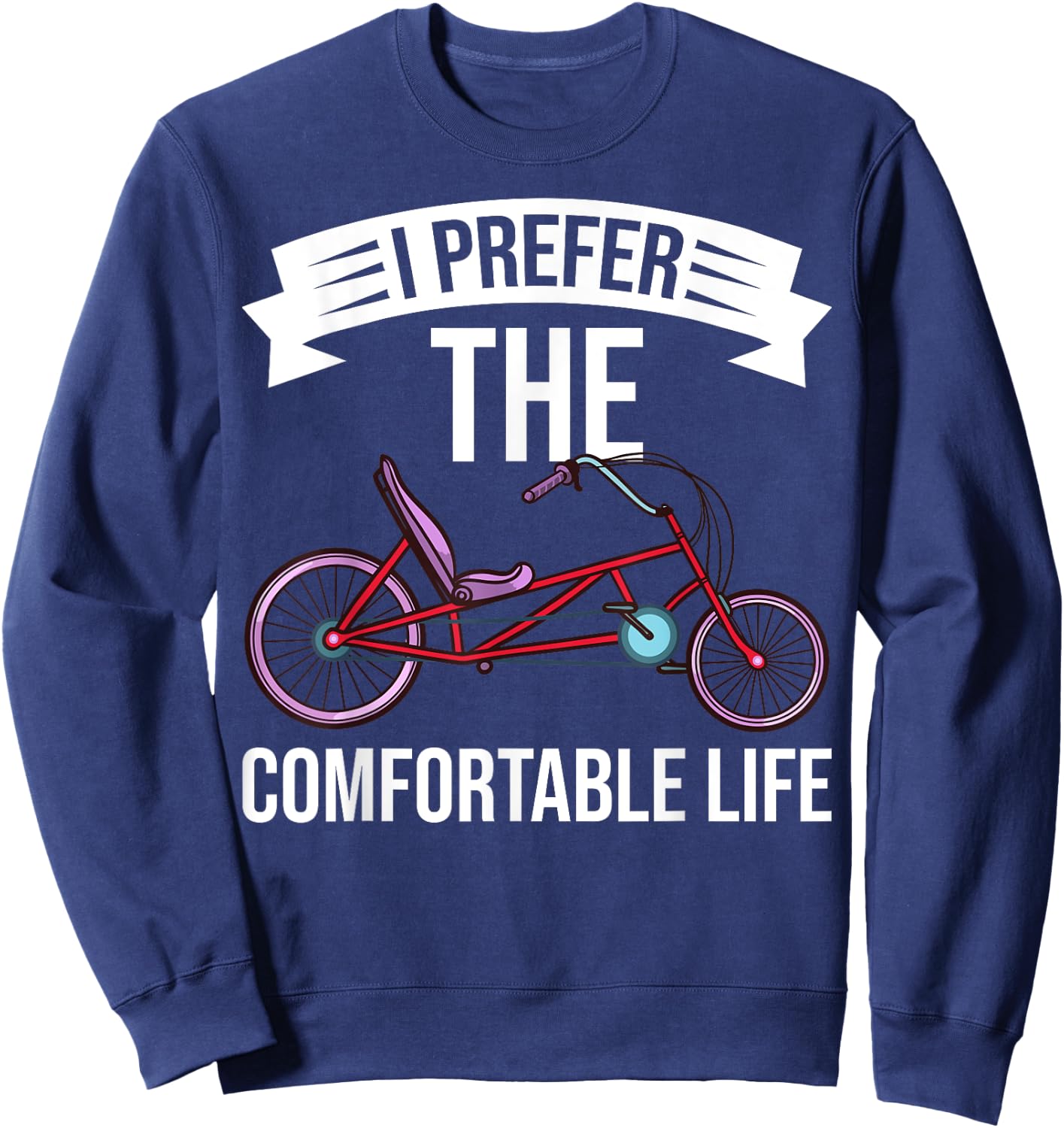 Recumbent Bike Gift Bicycle Trike Biker Sweatshirt - Sweatshirt | Navy