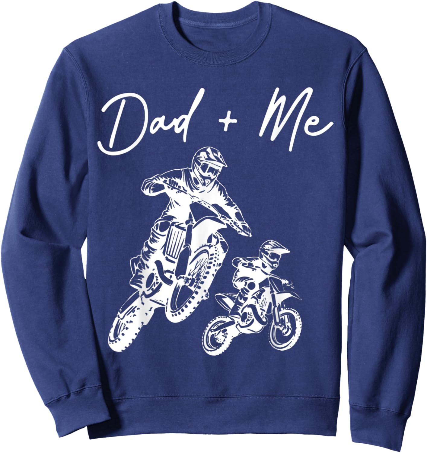 Daddy And Me Riding Father Motorcycle Friends son Daughter Sweatshirt - Sweatshirt | Navy