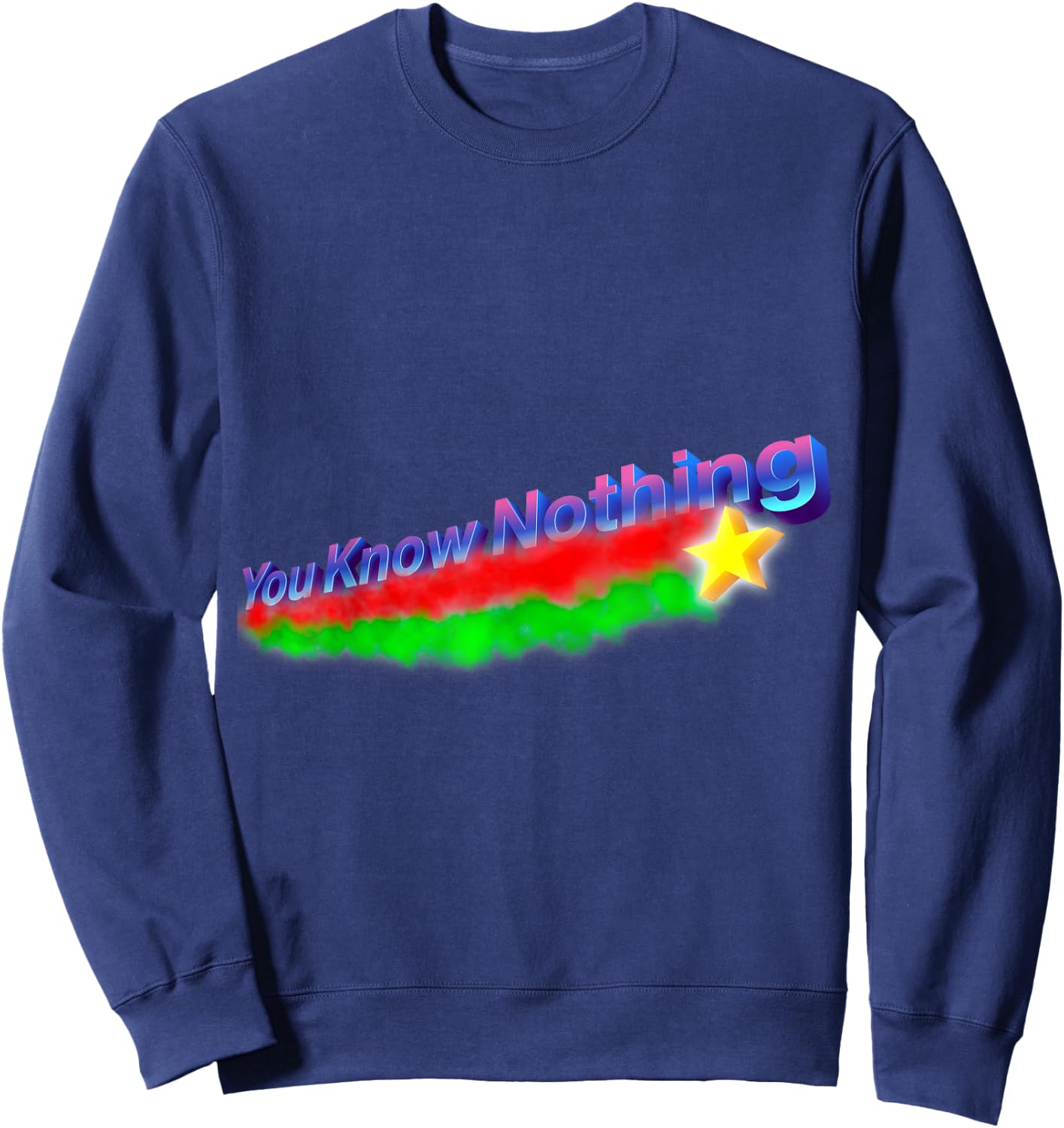 You Know Nothing Existential Dread Shooting Star Parody Sweatshirt - Sweatshirt | Navy