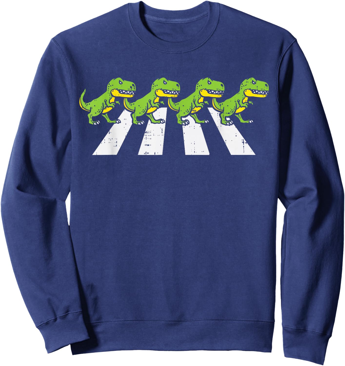 Trex Crossing Road Funny Crosswalk Pun Dinosaur Lover Gift Sweatshirt - Sweatshirt | Navy