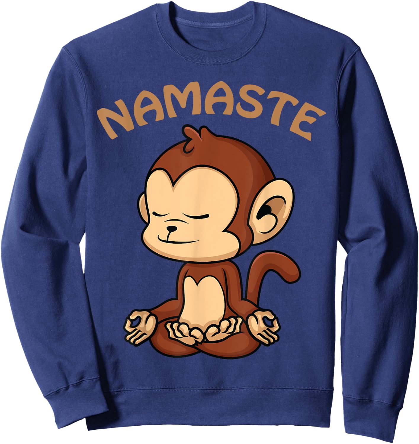 Monkey Yoga Shirt Funny Monkey Lovers Gift Cute Namaste Yoga Sweatshirt - Sweatshirt | Navy