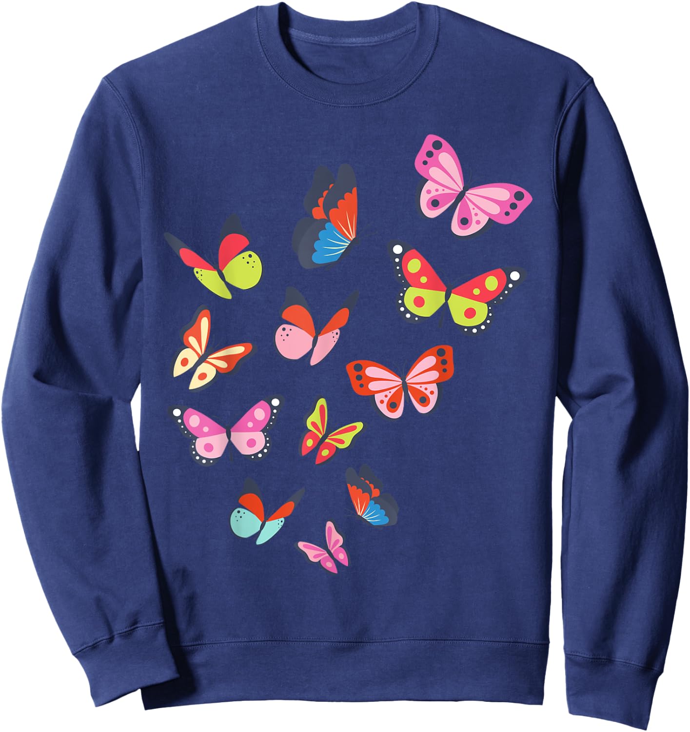 Cute Colorful Butterflies Gift Men Woman Kids Sweatshirt - Sweatshirt | Navy