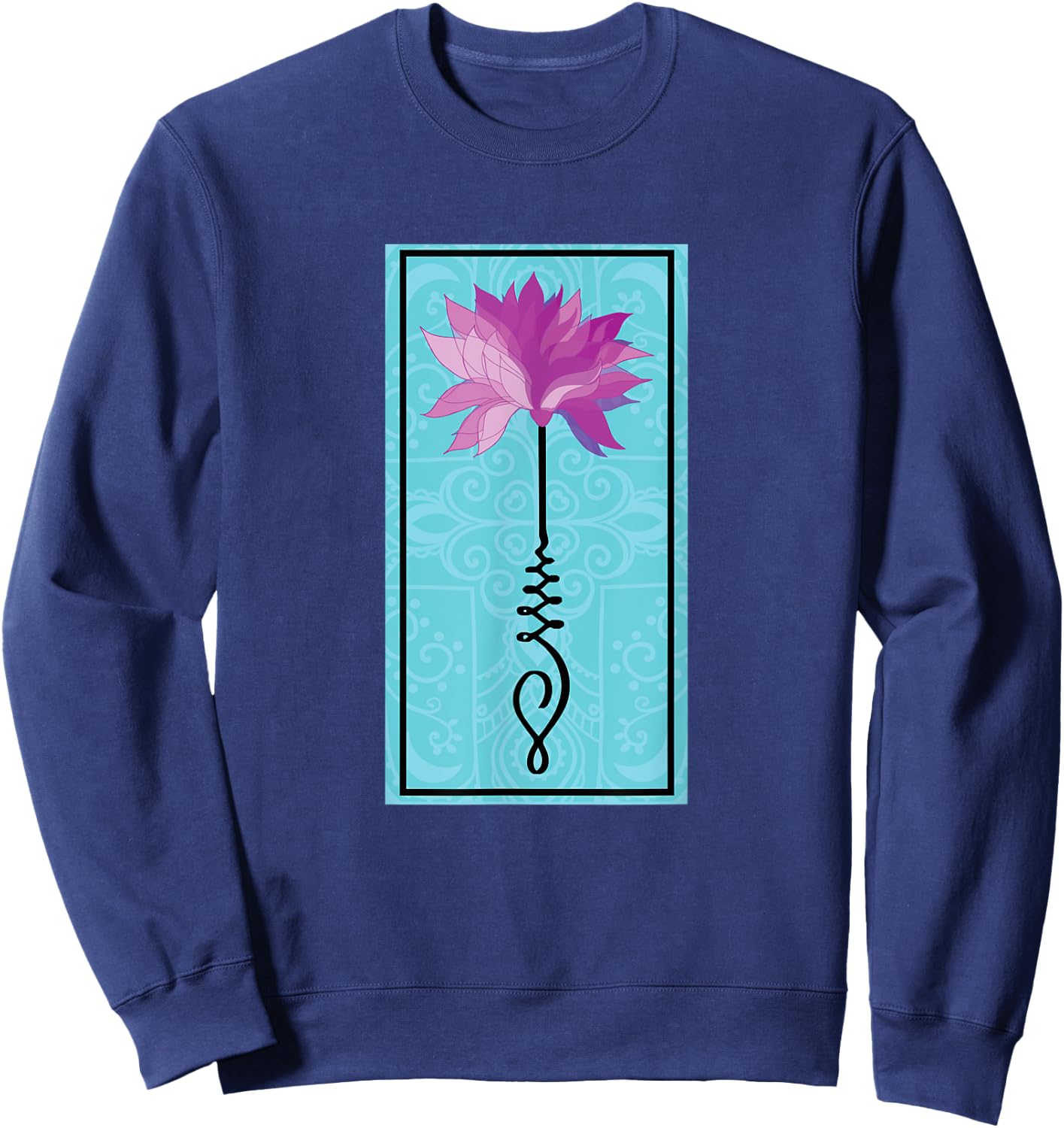 Mandala Unalome Lotus Flower Meditation Sweatshirt - Sweatshirt | Navy