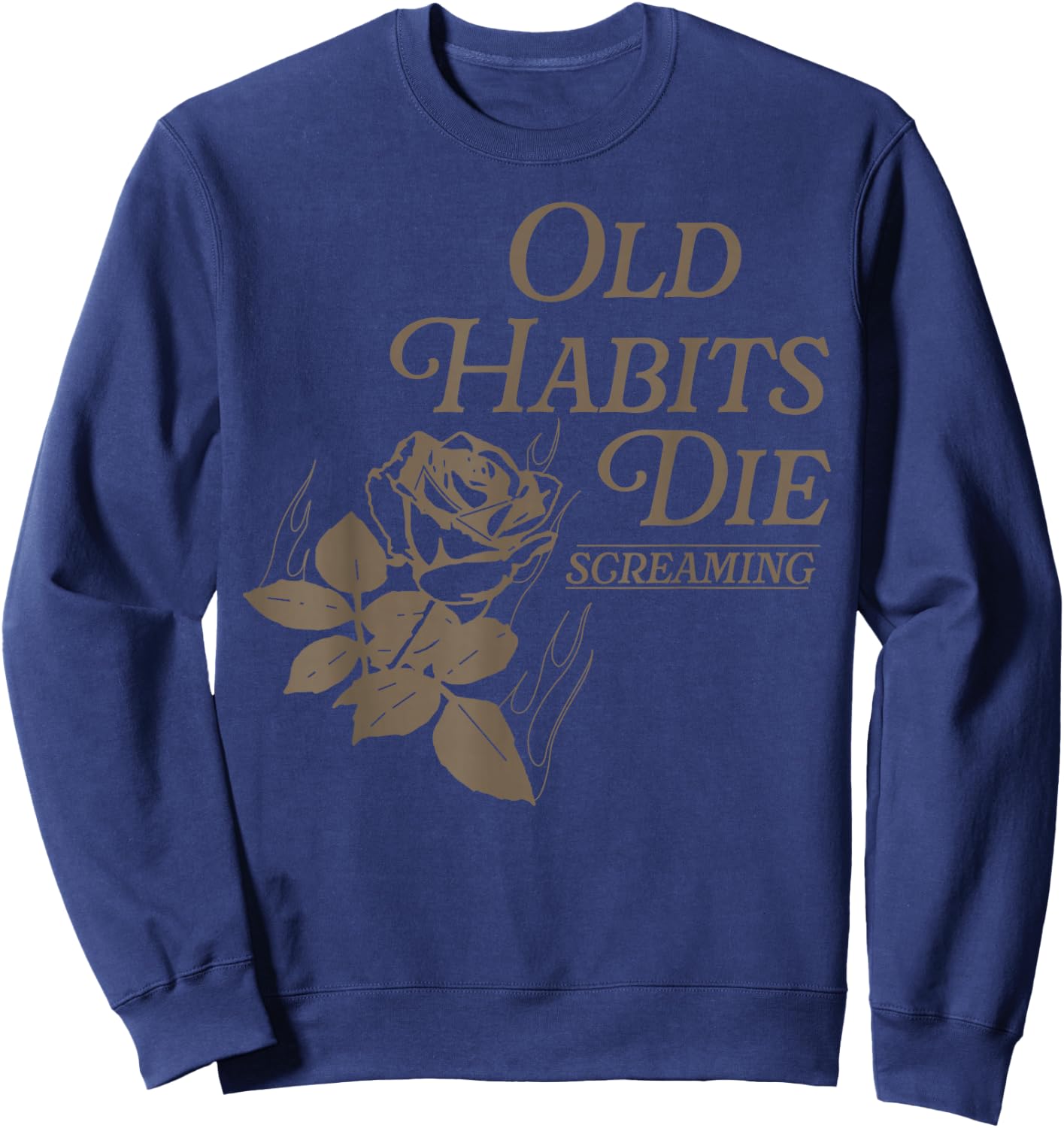Old Habits Die Screaming , Small, Black Sweatshirt - Sweatshirt | Navy