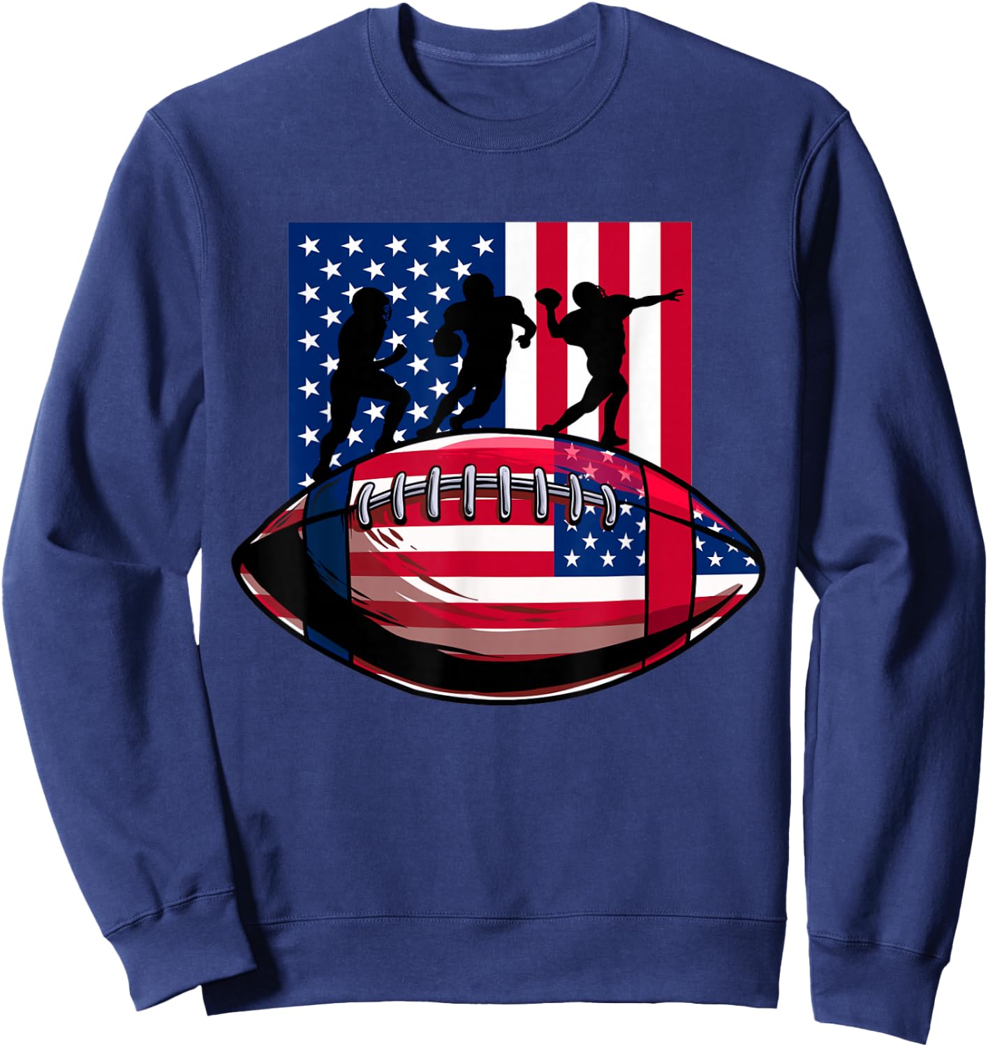 USA Patriot or american football 4th of July american flag Sweatshirt - Sweatshirt | Navy