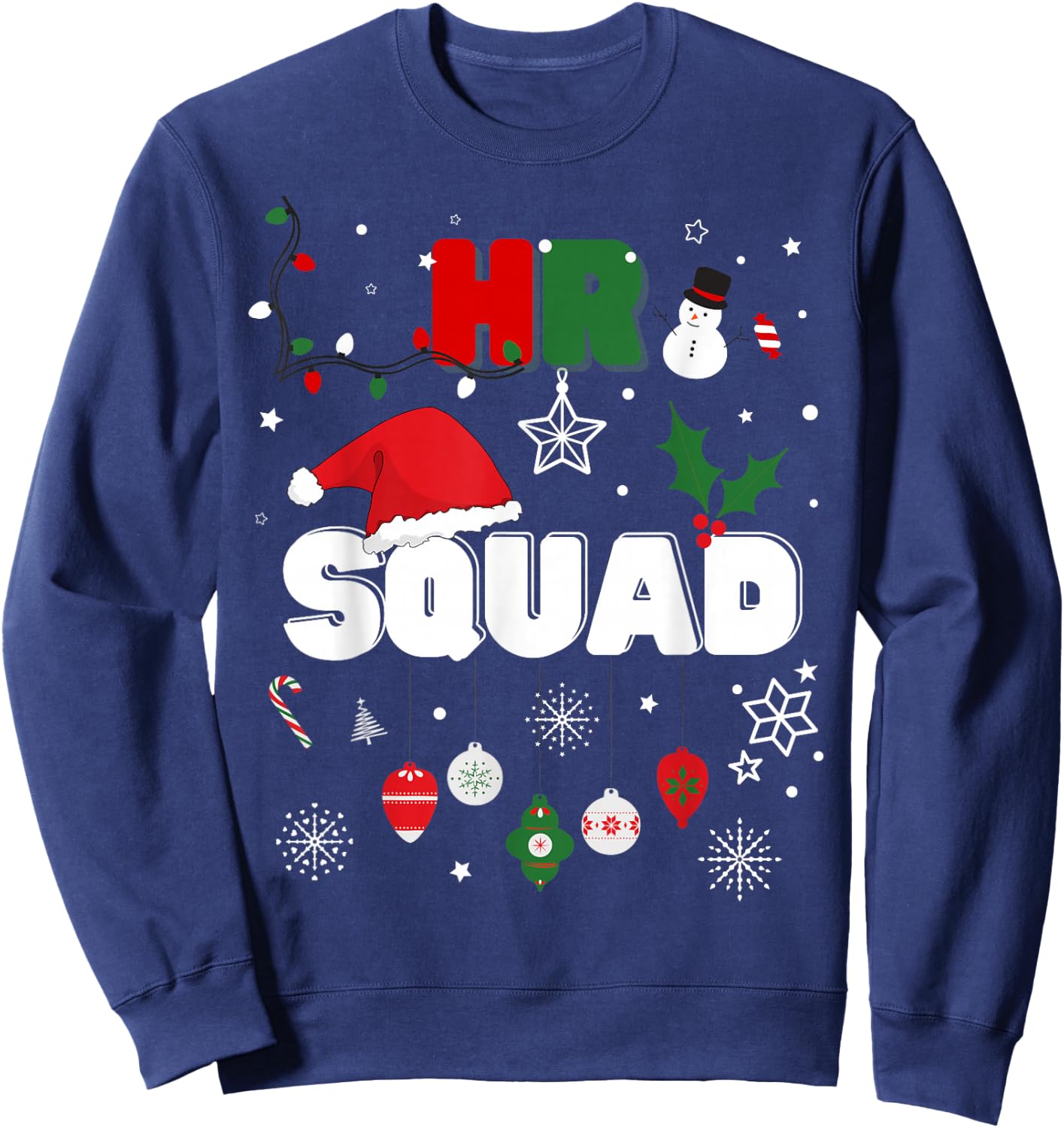 HR Squad Festive Christmas Human Resource Office Cute Sweatshirt - Sweatshirt | Navy