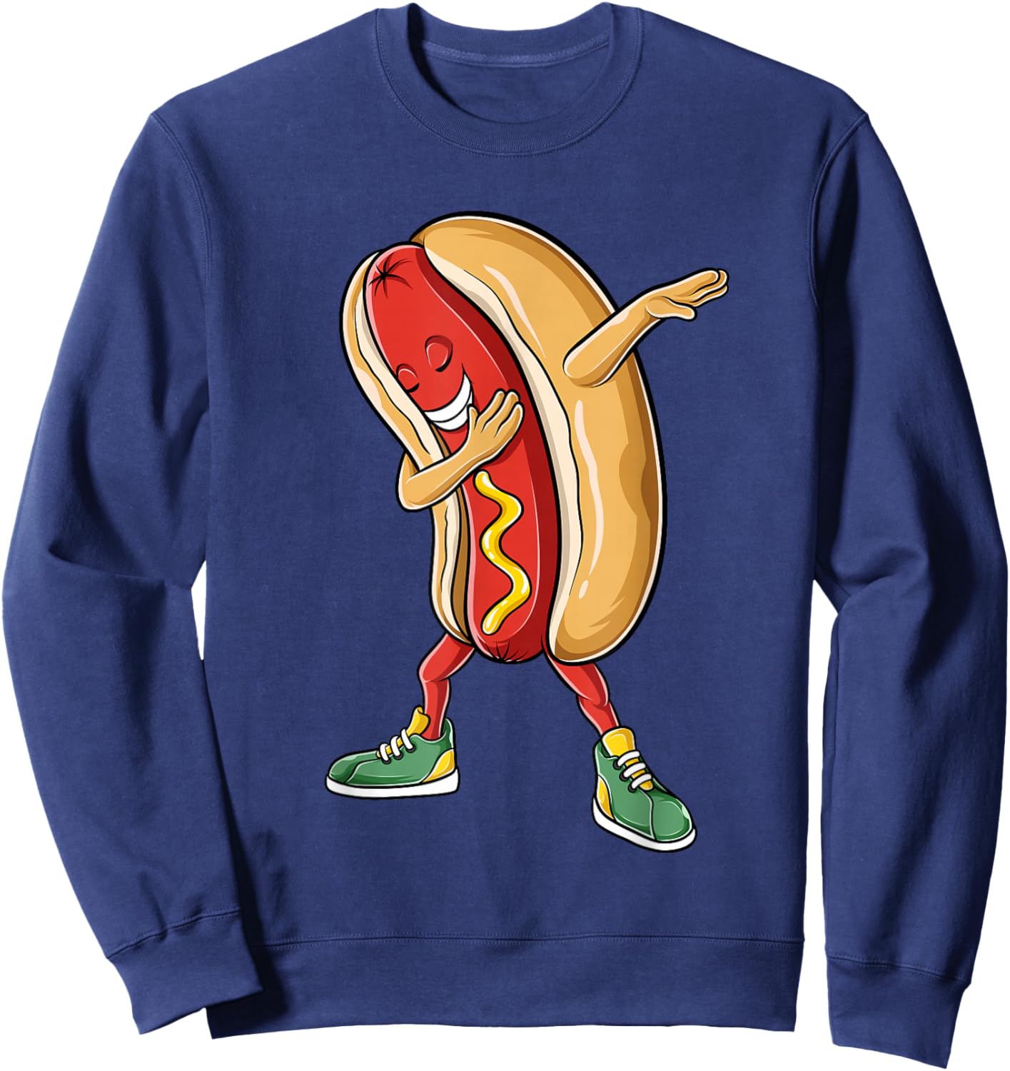 Dabbing Hotdog Cool Dab Dance Hotdog Lover Boys Girls Kids Sweatshirt - Sweatshirt | Navy
