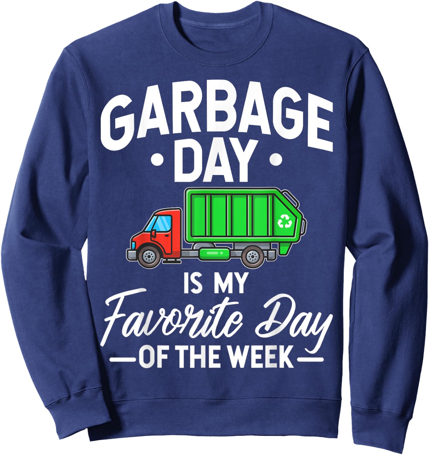 Garbage Day T Shirt Kids City Garbage Truck Sweatshirt - Sweatshirt | Navy