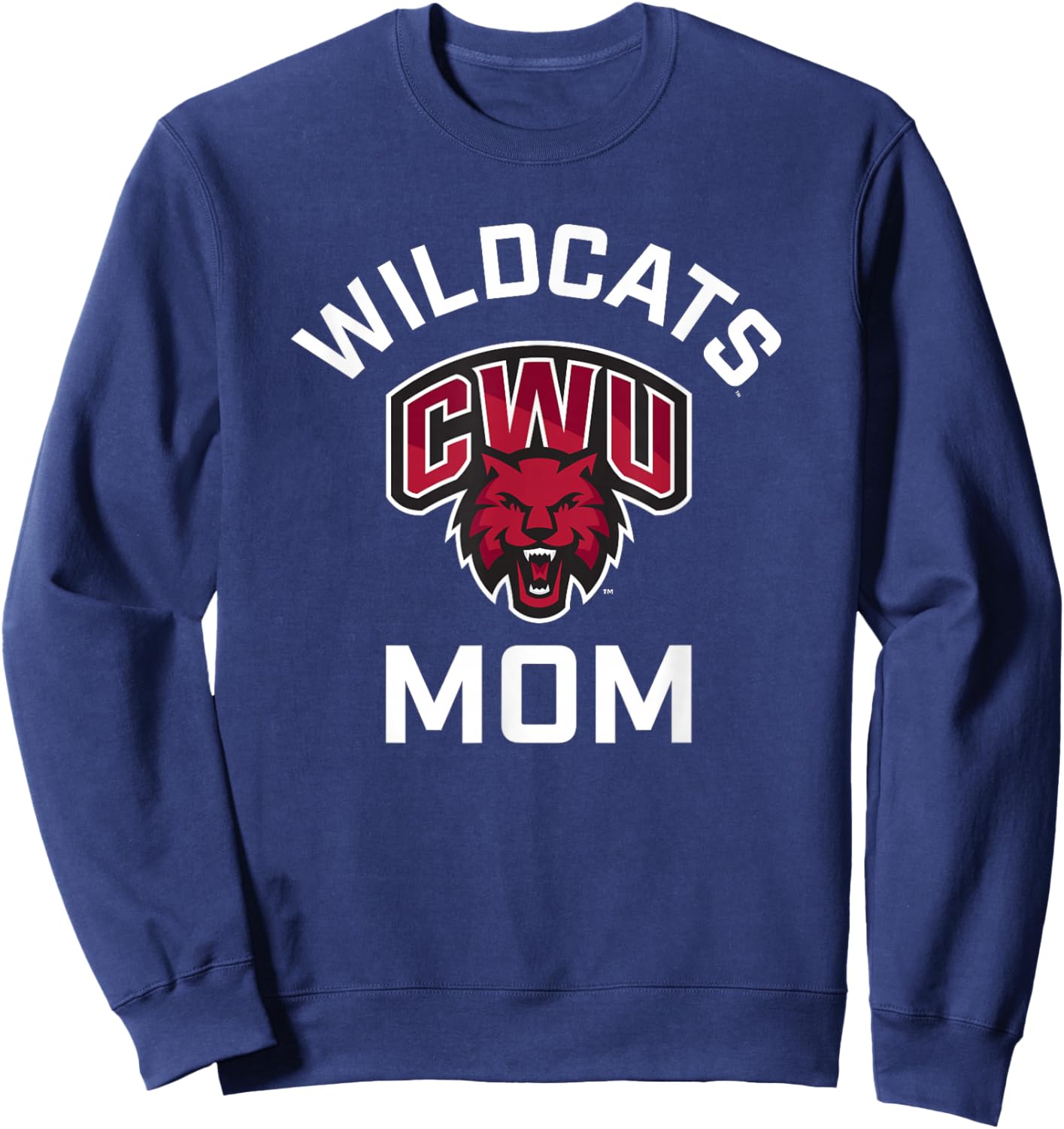 Central Washington University Wildcats Arched Mom Sweatshirt - Sweatshirt | Navy