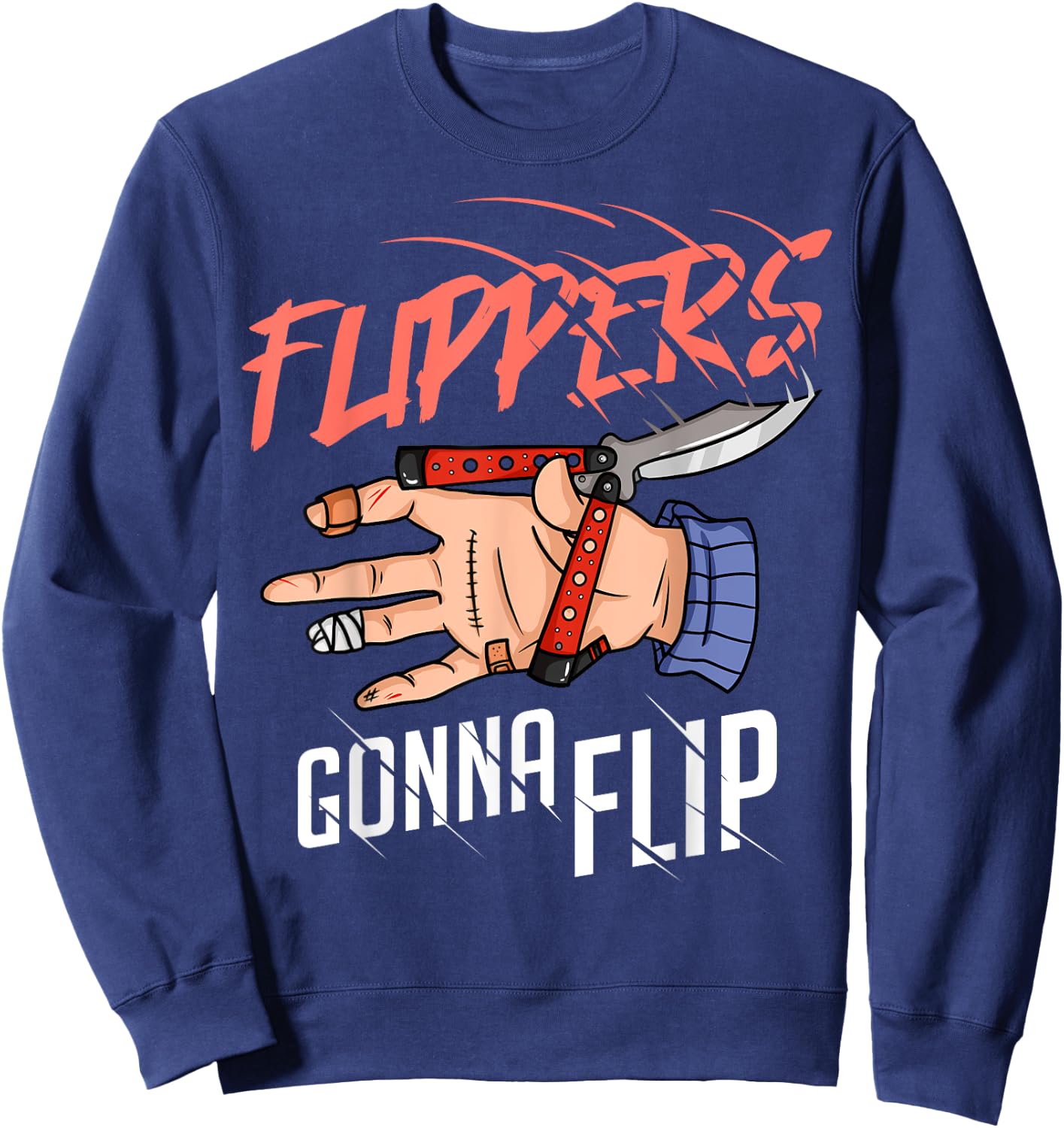 Balisong Flipping Butterfly Knife Training Sweatshirt - Sweatshirt | Navy