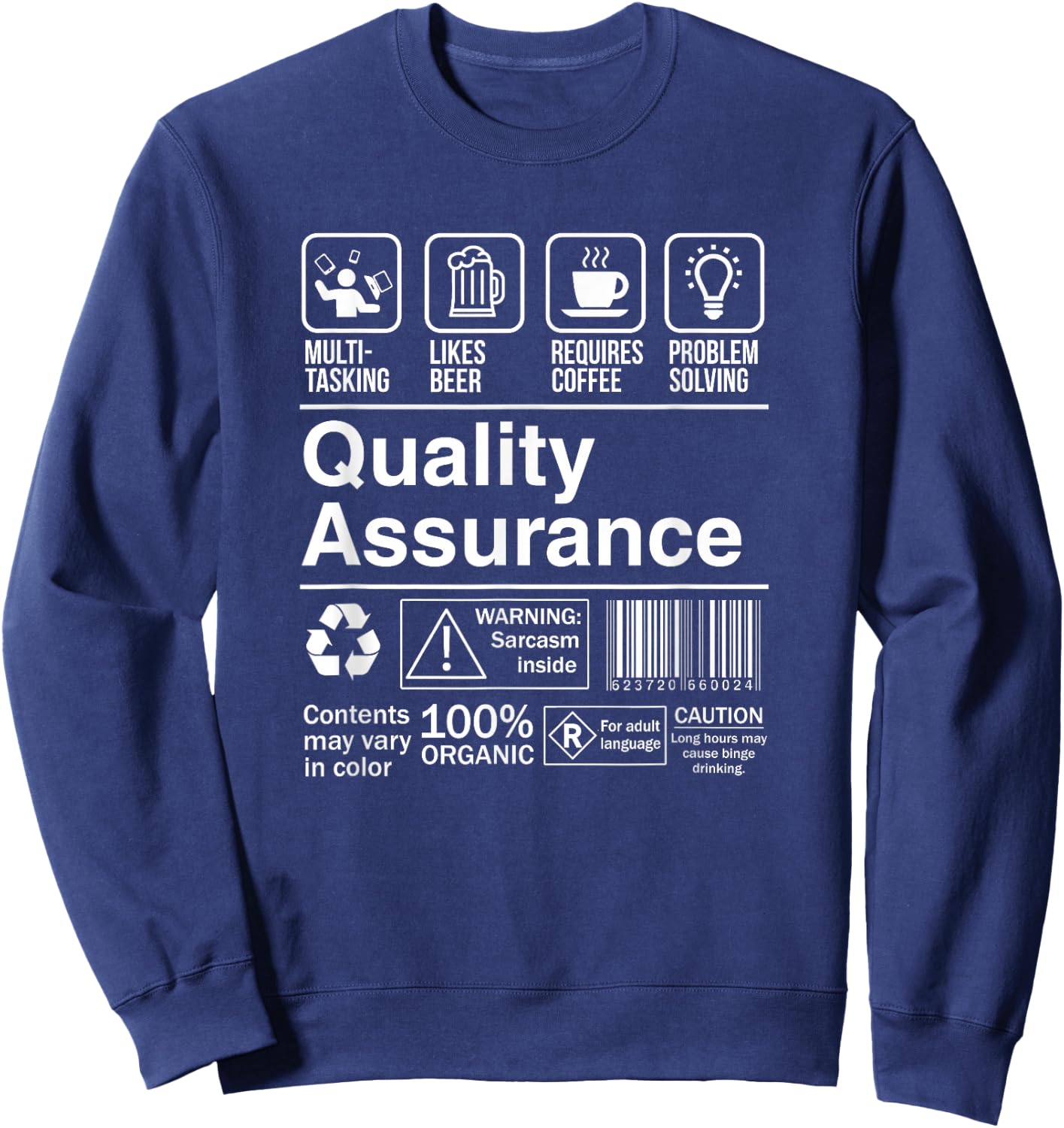 Quality Assurance Gift -Adults Black Sweatshirt - Sweatshirt | Navy