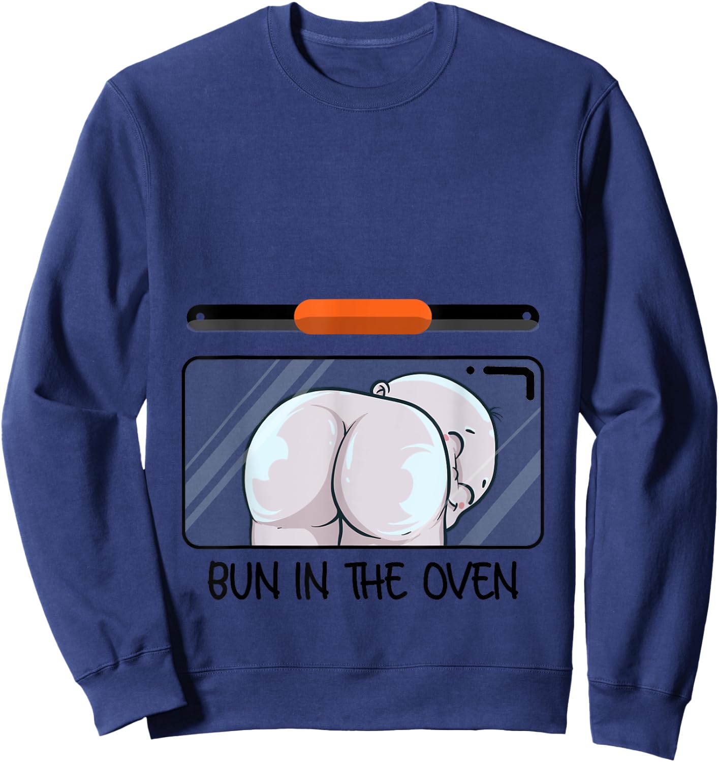 Funny Bun In The Oven Gift | Cute Expecting Pregnant Women Sweatshirt - Sweatshirt | Navy