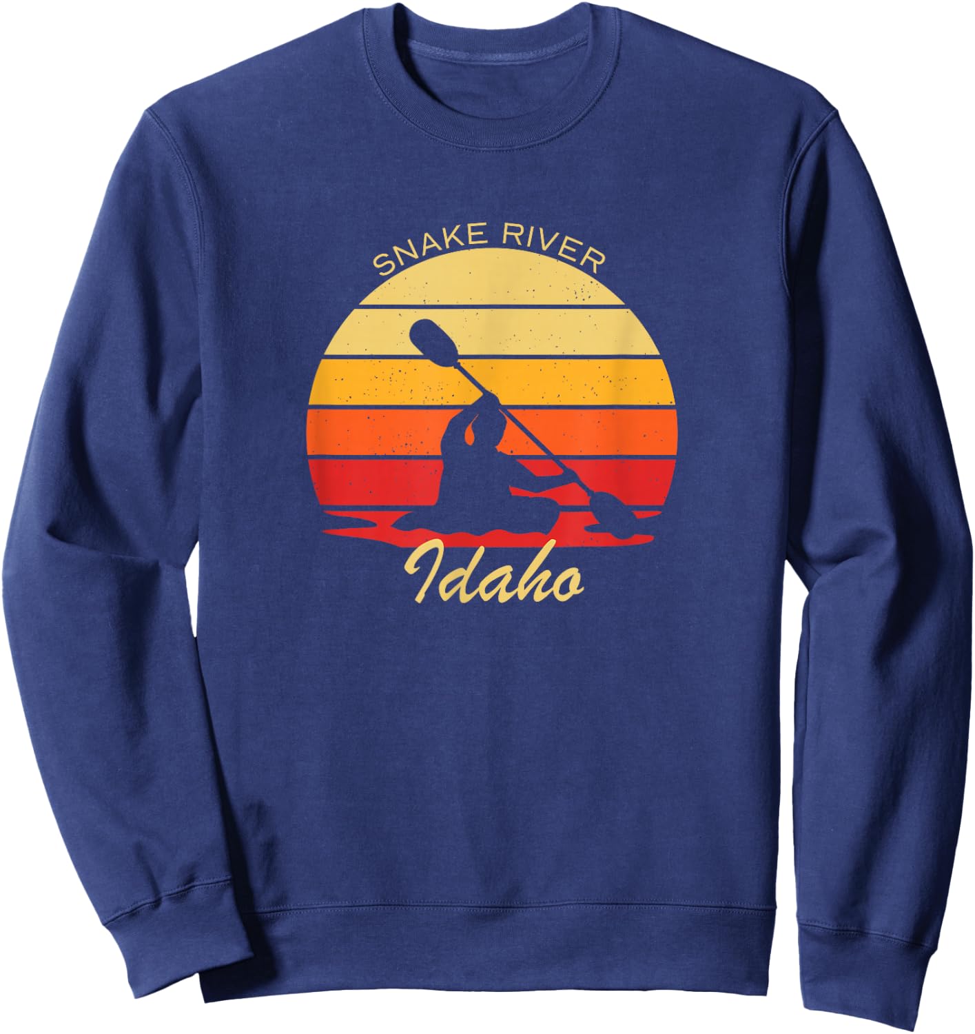 Vintage Kayak Snake River Idaho Adventure Sweatshirt - Sweatshirt | Navy