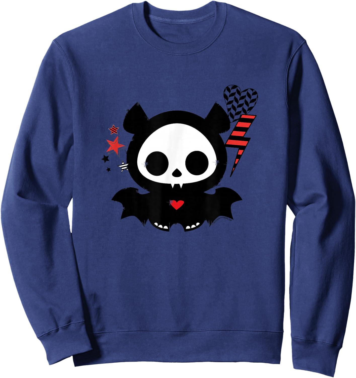 Skelanimals Vintage Pop Art Diego Bat Lightning Heart Icons Sweatshirt - Sweatshirt | Navy