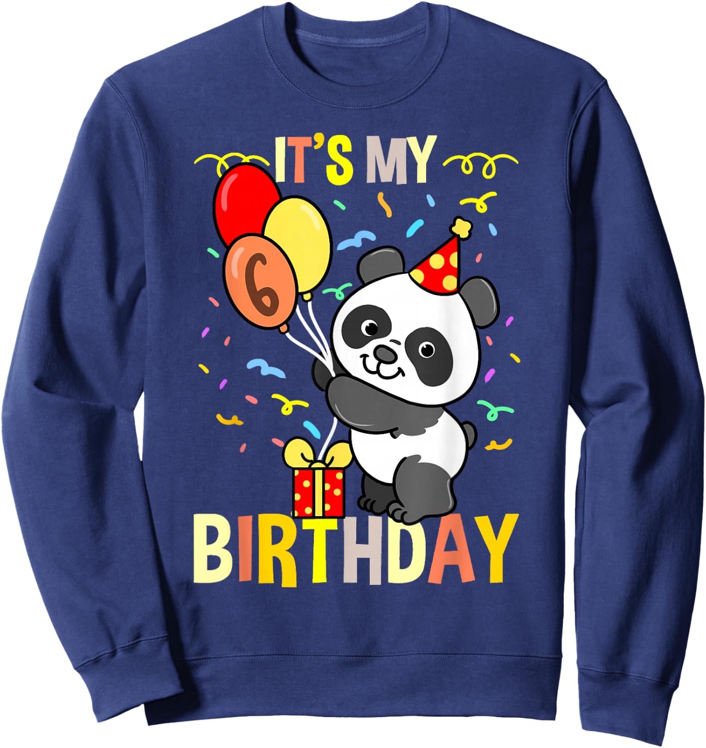 Its My 6th Birthday Panda Animal Sweatshirt - Sweatshirt | Navy