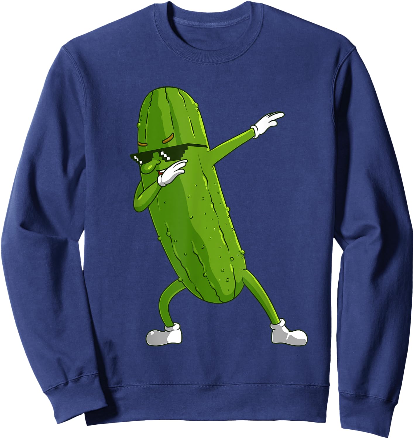 Funny Dabbing Pickle Gift | Cute Dancing Cucumber Men Women Sweatshirt - Sweatshirt | Navy