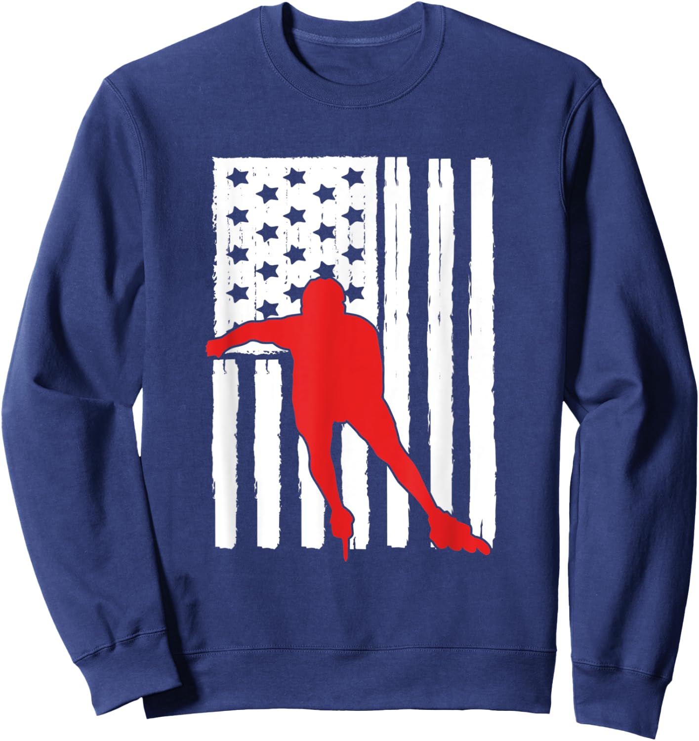American Flag Inline Speed Skating Lover Theme Design Skater Kids Men Sweatshirt - Sweatshirt | Navy