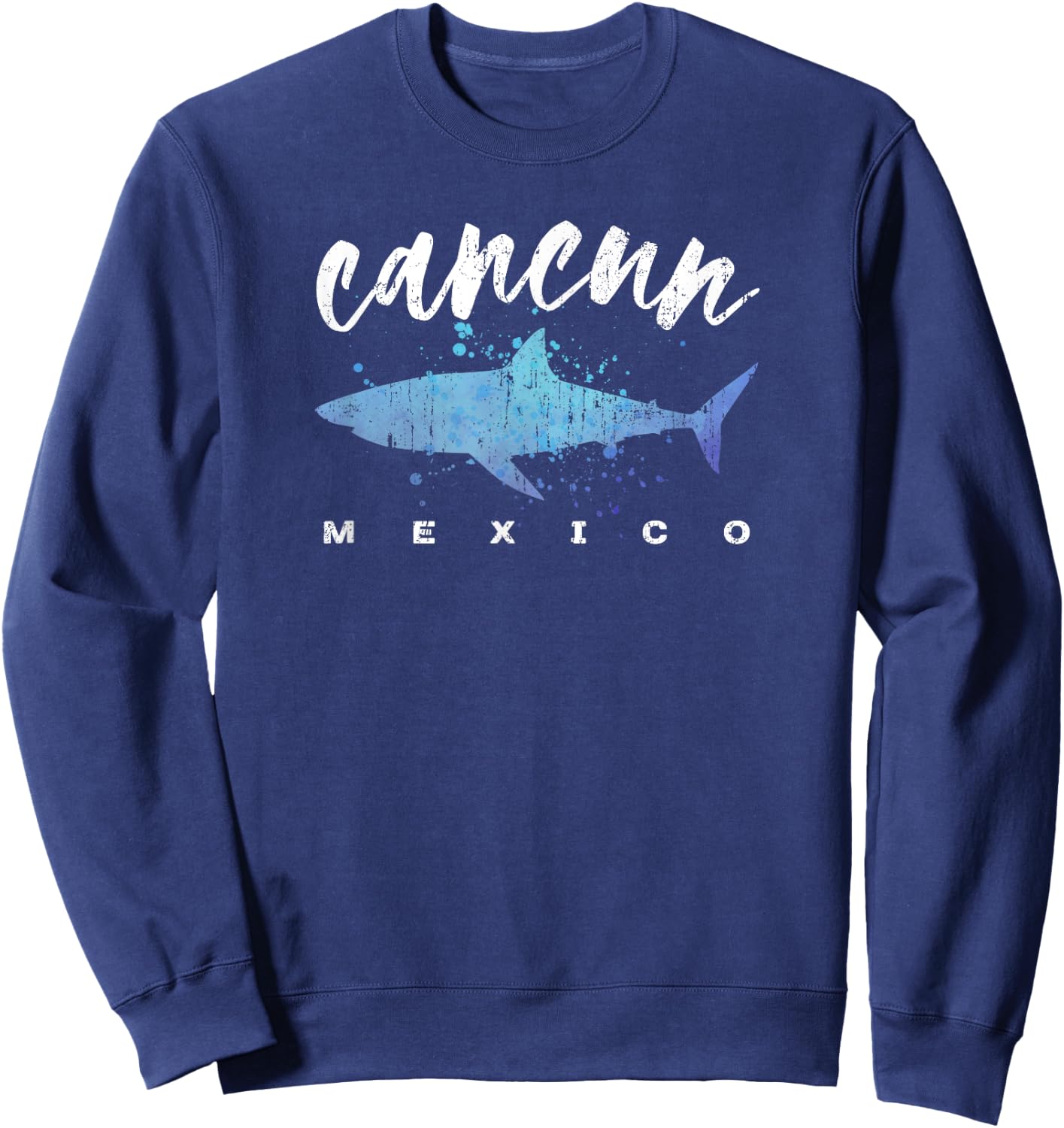 CANCUN MEXICO Shark Scuba Diver Spring Break Vacation Retro Sweatshirt - Sweatshirt | Navy