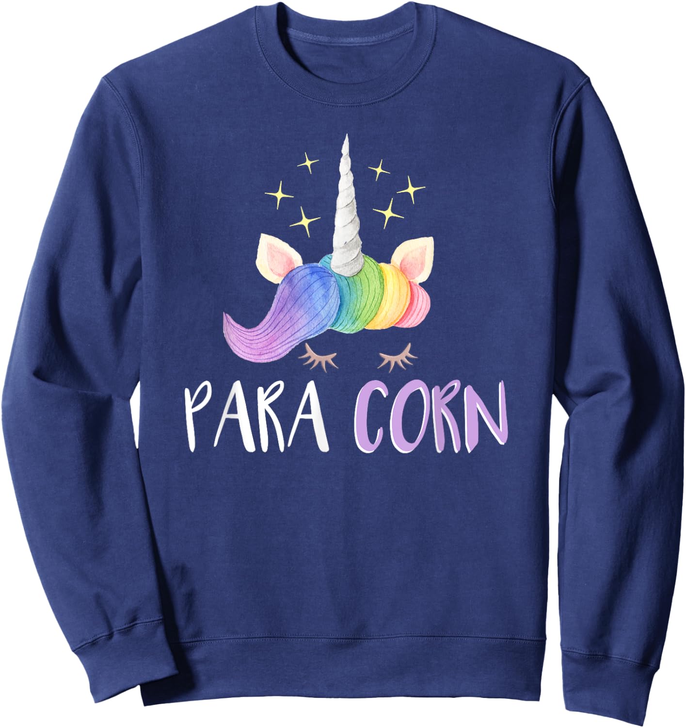 Paracorn Funny Unicorn Paraprofessional Teacher Women Sweatshirt - Sweatshirt | Navy
