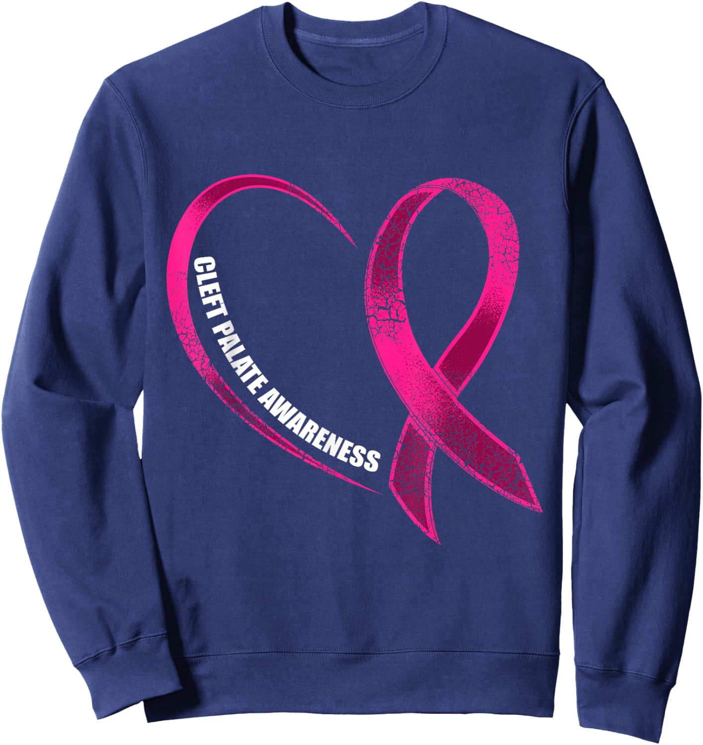 Cleft Palate Lip Heart Cleft Strong Awareness Sweatshirt - Sweatshirt | Navy