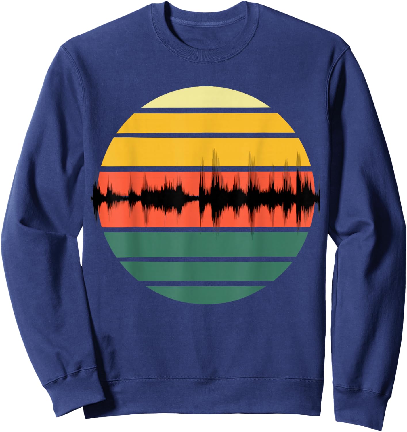 Retro Music Gift Sound Engineer Shirt Vintage Soundwave Sweatshirt - Sweatshirt | Navy