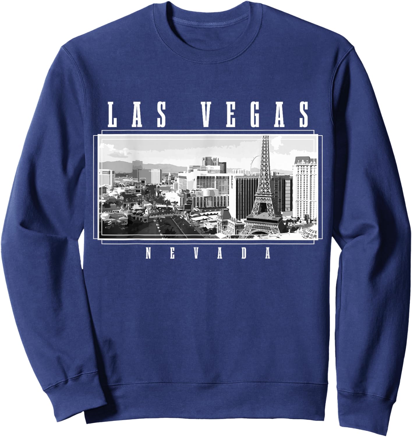 Las Vegas Skyline Nevada Vintage USA America Souvenir Sweatshirt - Sweatshirt | Navy