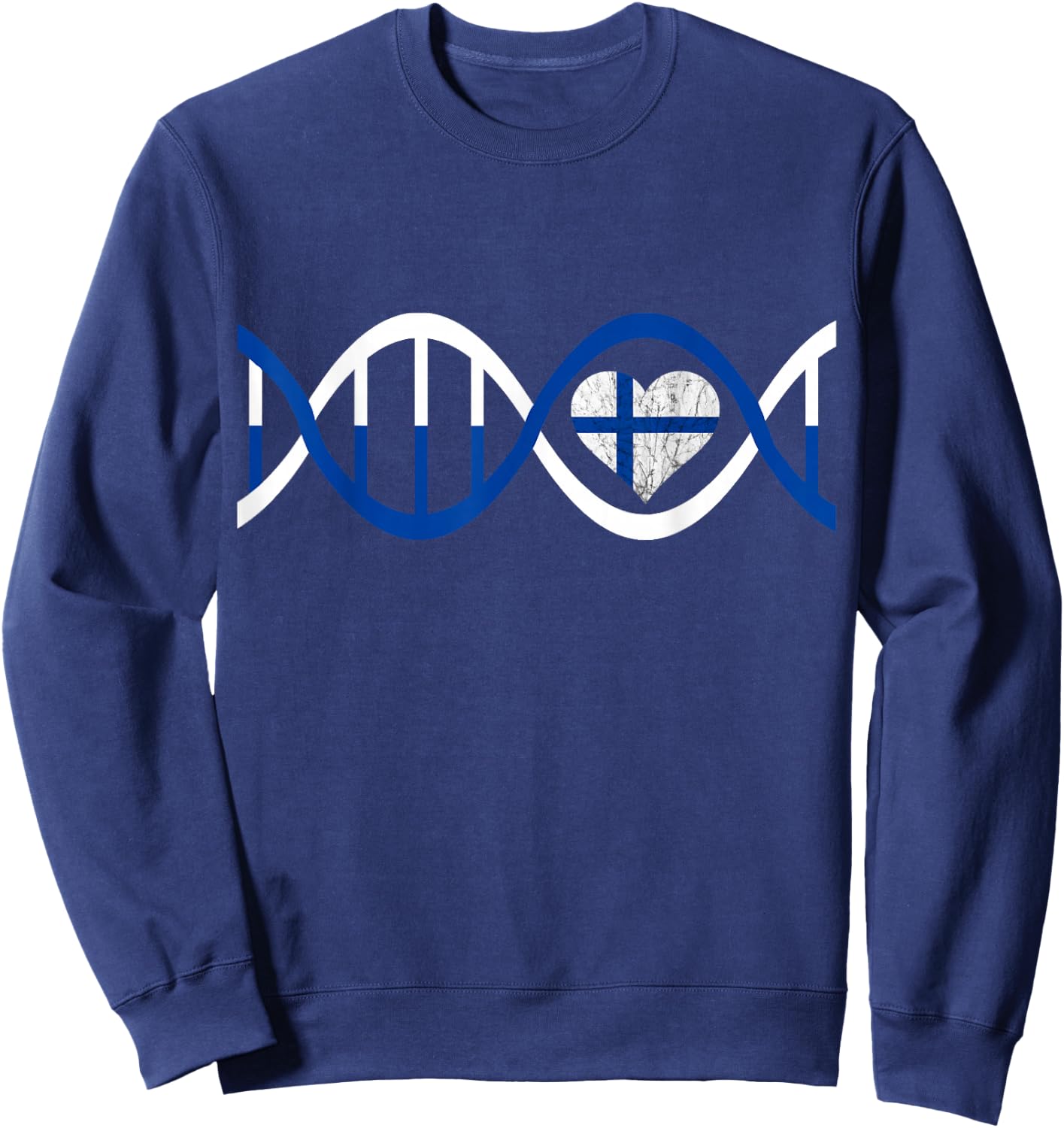 Finland DNA Strand Fins Genetics Sisu Finnish Roots Sweatshirt - Sweatshirt | Navy