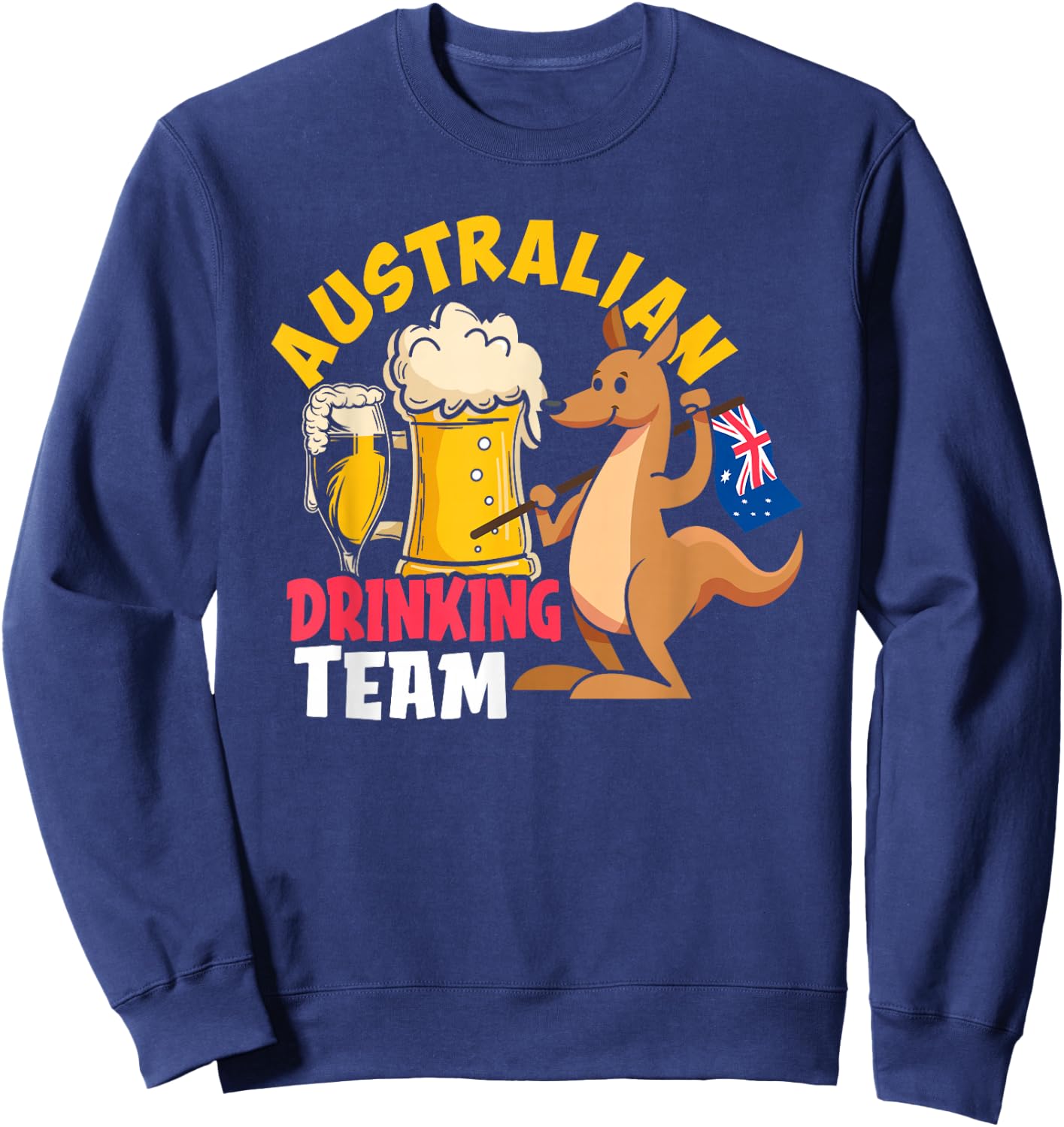 Australian Drinking Beer Team Funny Australia Day Sweatshirt - Sweatshirt | Navy