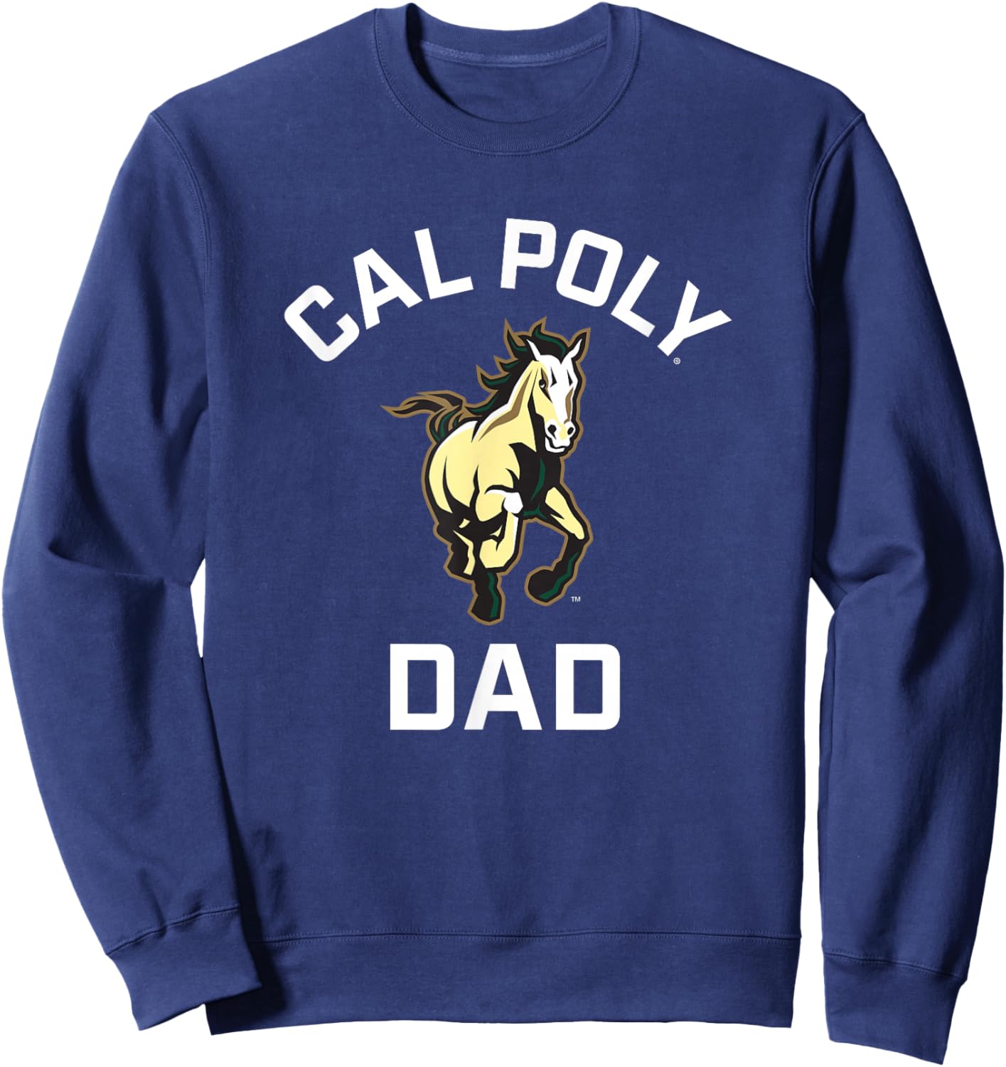 Cal Poly Mustangs Arched Dad Sweatshirt - Sweatshirt | Navy
