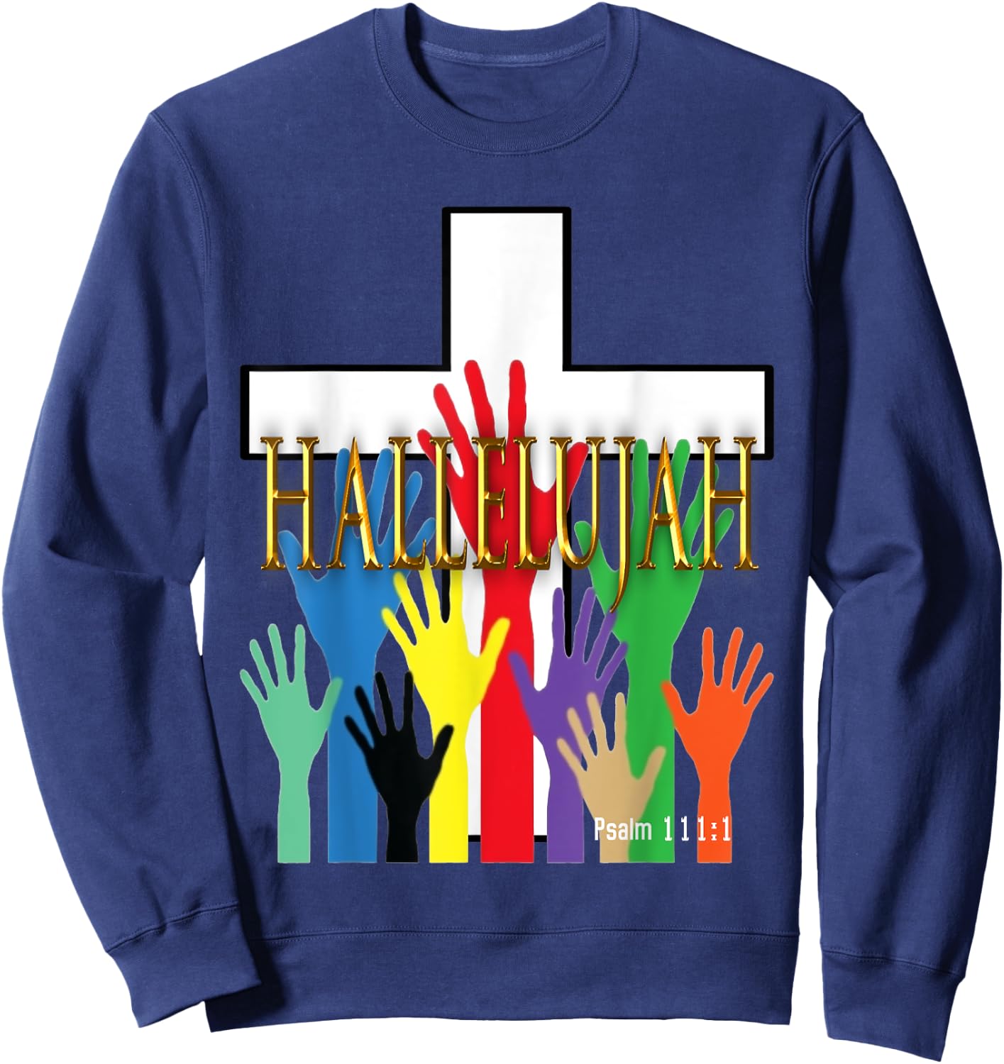 Hallelujah Religious Sweatshirt - Sweatshirt | Navy