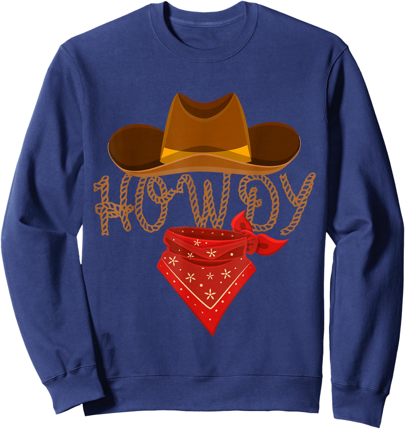 Distressed Howdy Cowboy Sweatshirt - Sweatshirt | Navy