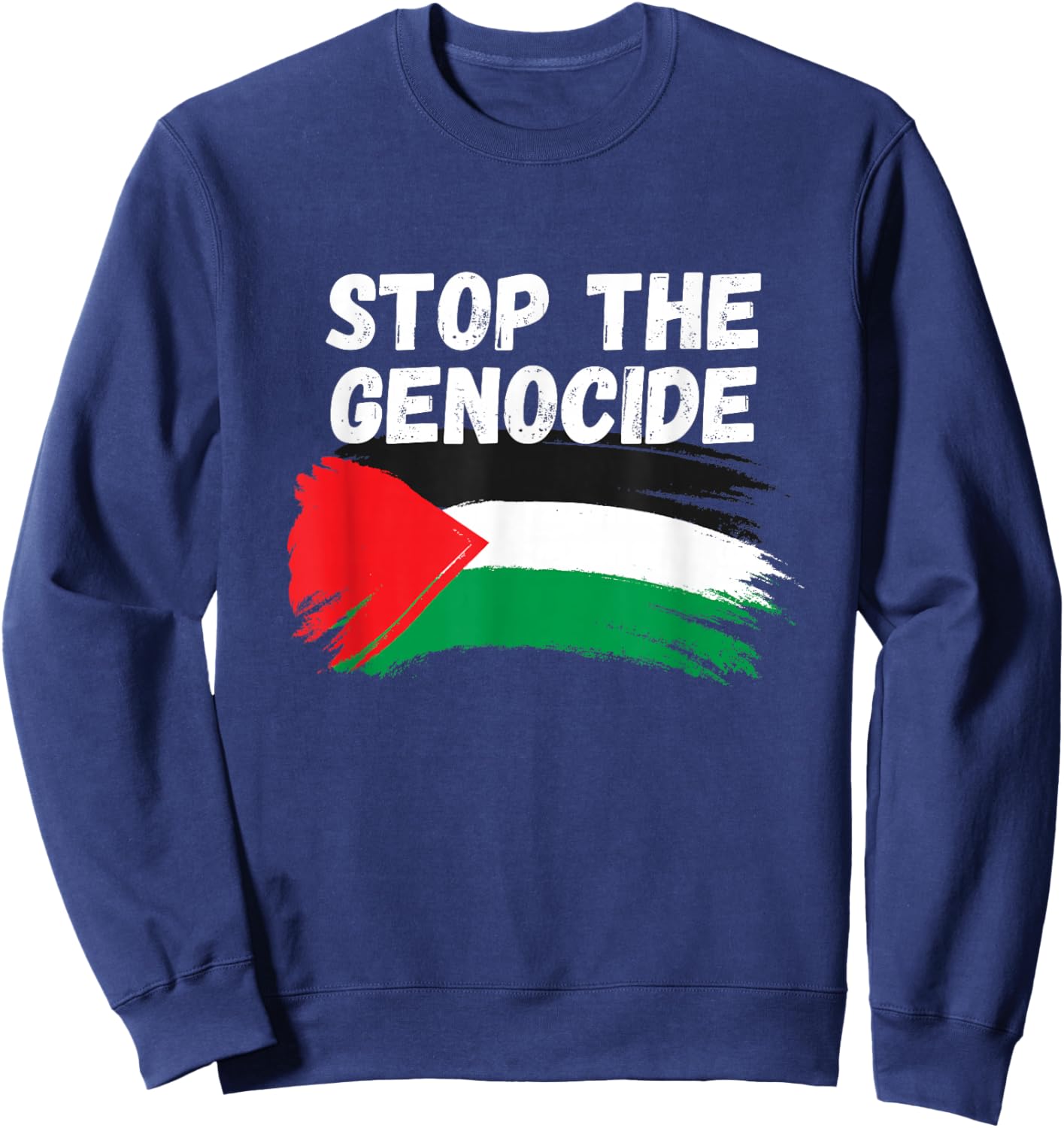 Stop The Genocide Flag Sweatshirt - Sweatshirt | Navy