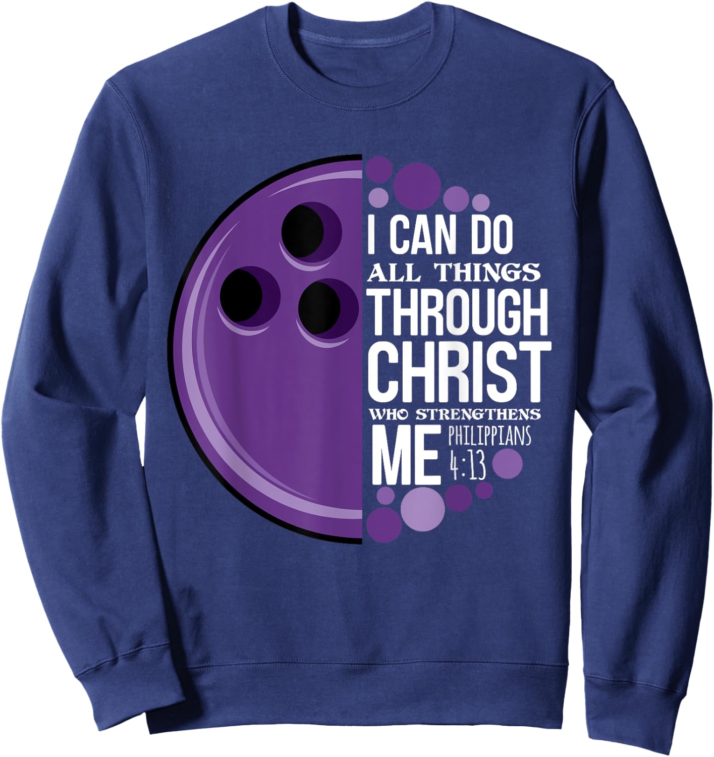 Christian Bowling Funny Personalized Team Gift Women Sweatshirt - Sweatshirt | Navy