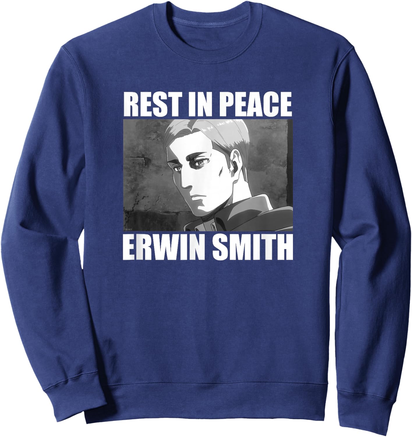 Attack on Titan Season 3 Rest in Peace Erwin Smith Anime Sweatshirt - Sweatshirt | Navy