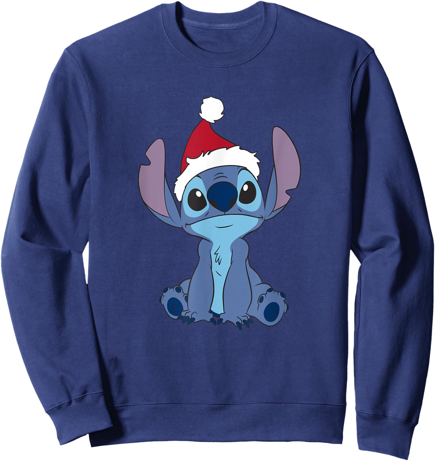 Disney Lilo & Stitch Christmas Innocent Looking Santa's Hat Sweatshirt - Sweatshirt | Navy