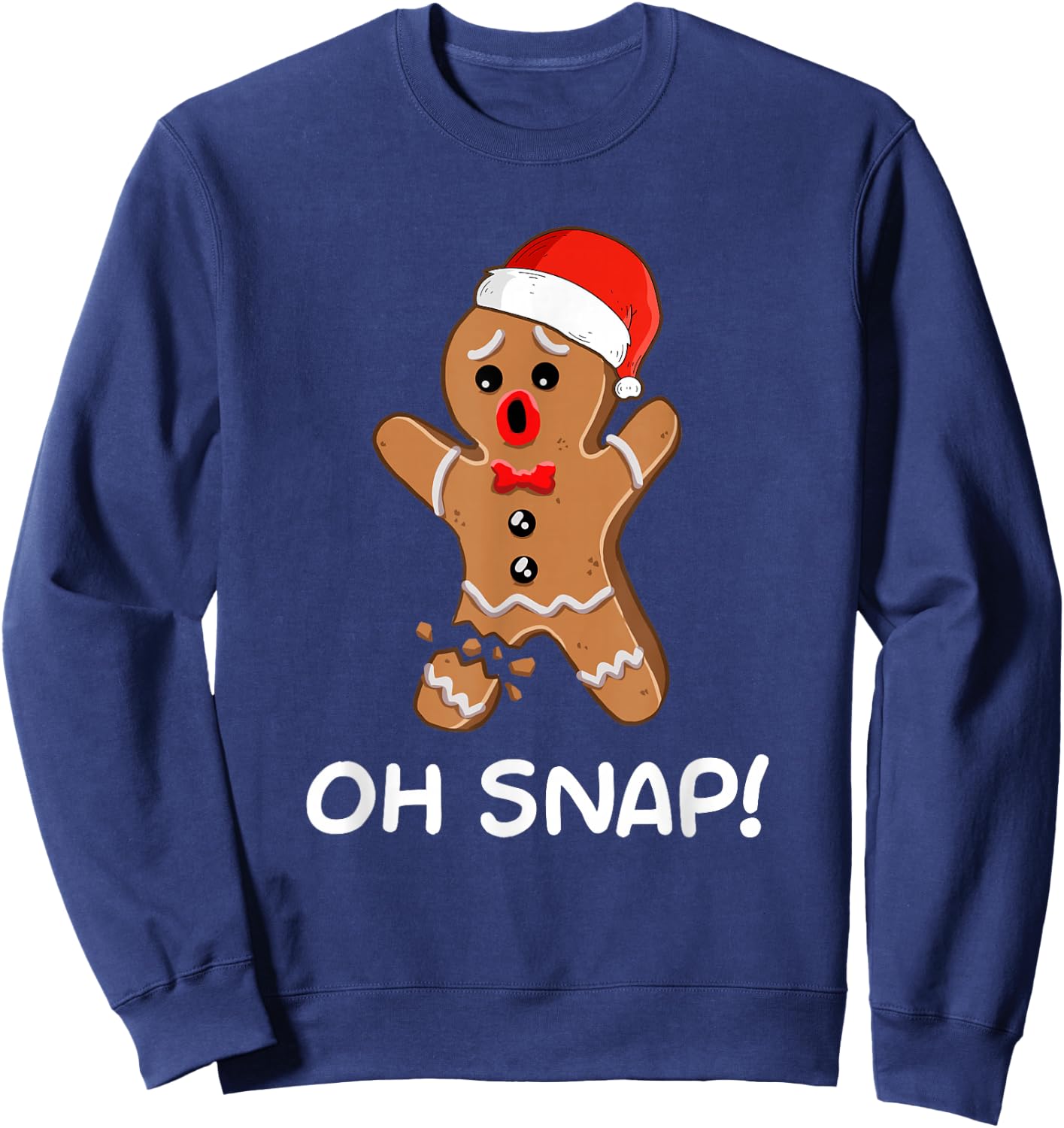 Oh Snap Gingerbread Man Christmas Shirt | Gingerbread Sweatshirt - Sweatshirt | Navy