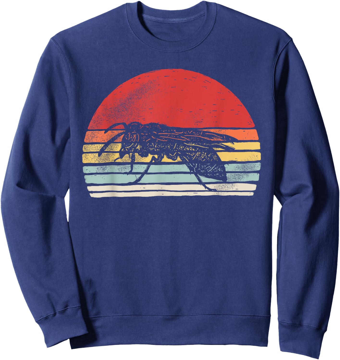 Vintage Retro Wasp Insect Sweatshirt - Sweatshirt | Navy