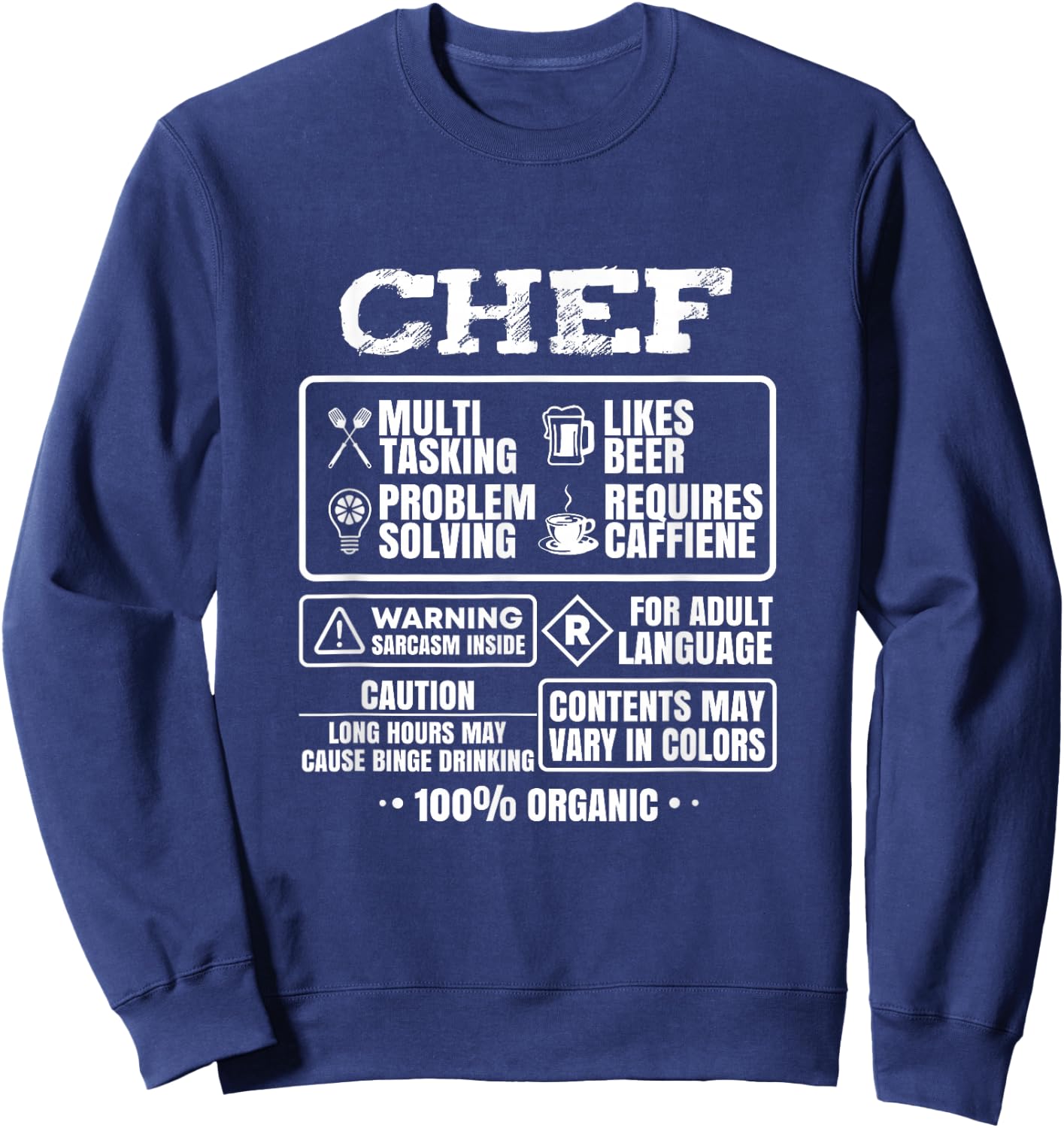 Funny Chef Cooking Gift Kitchen Women Men Food Sweatshirt - Sweatshirt | Navy