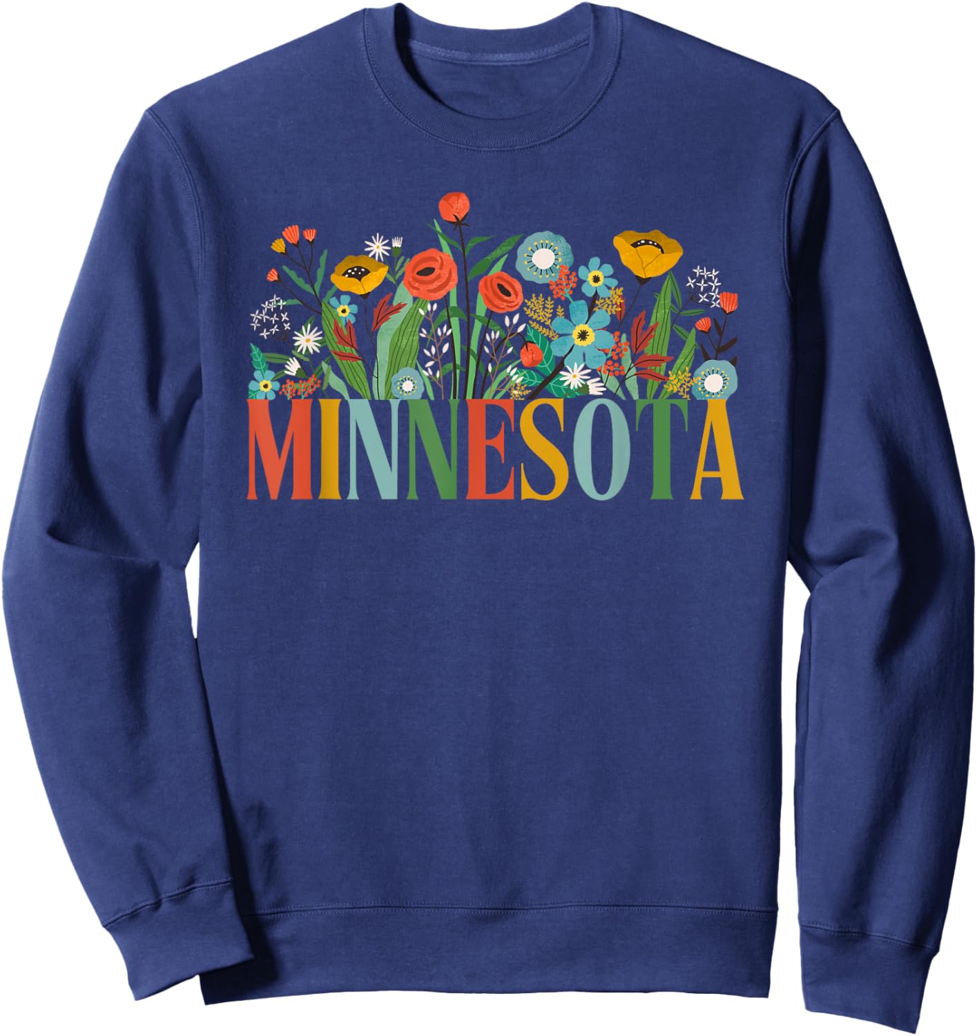 Minnesota Floral Vacation Group Matching Sweatshirt - Sweatshirt | Navy