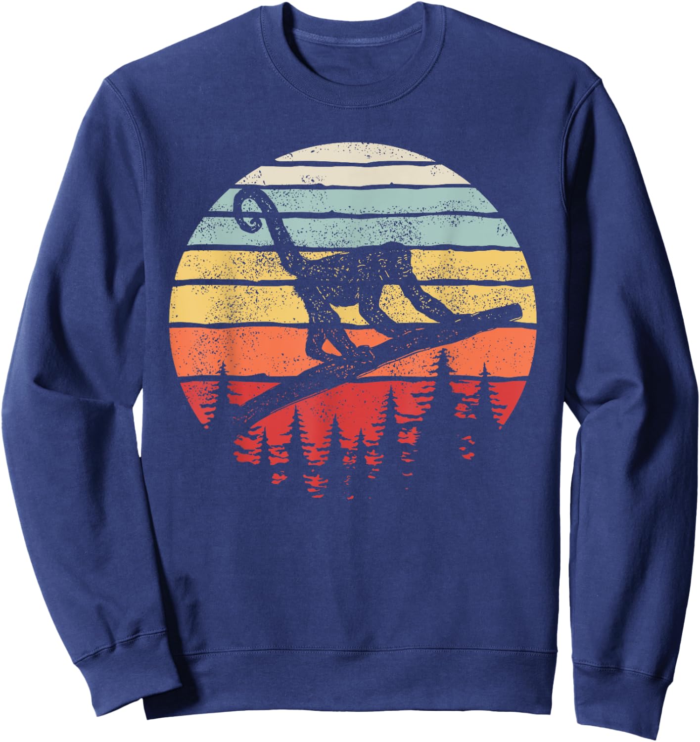 Vintage Retro Woolly Monkey Sweatshirt - Sweatshirt | Navy