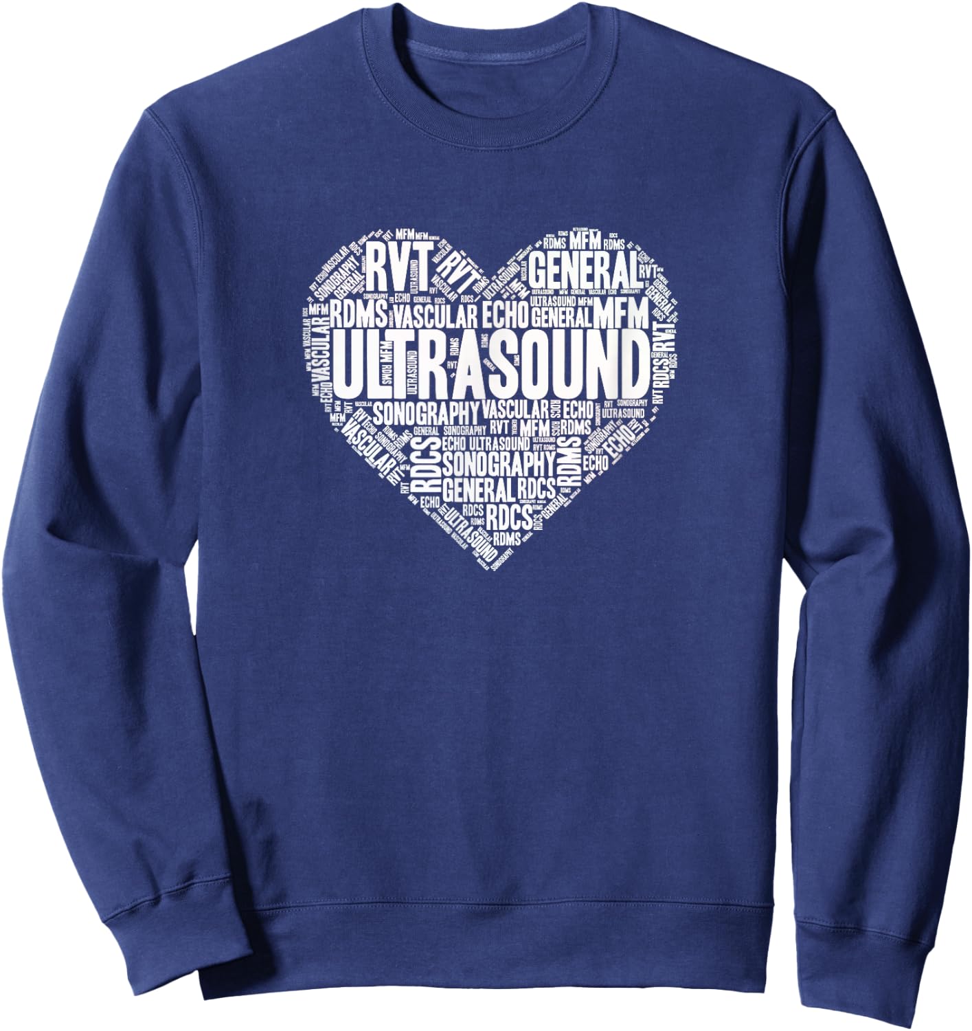 Ultrasound Tech Sonographer Radiology Sonography Heart 2 Sweatshirt - Sweatshirt | Navy