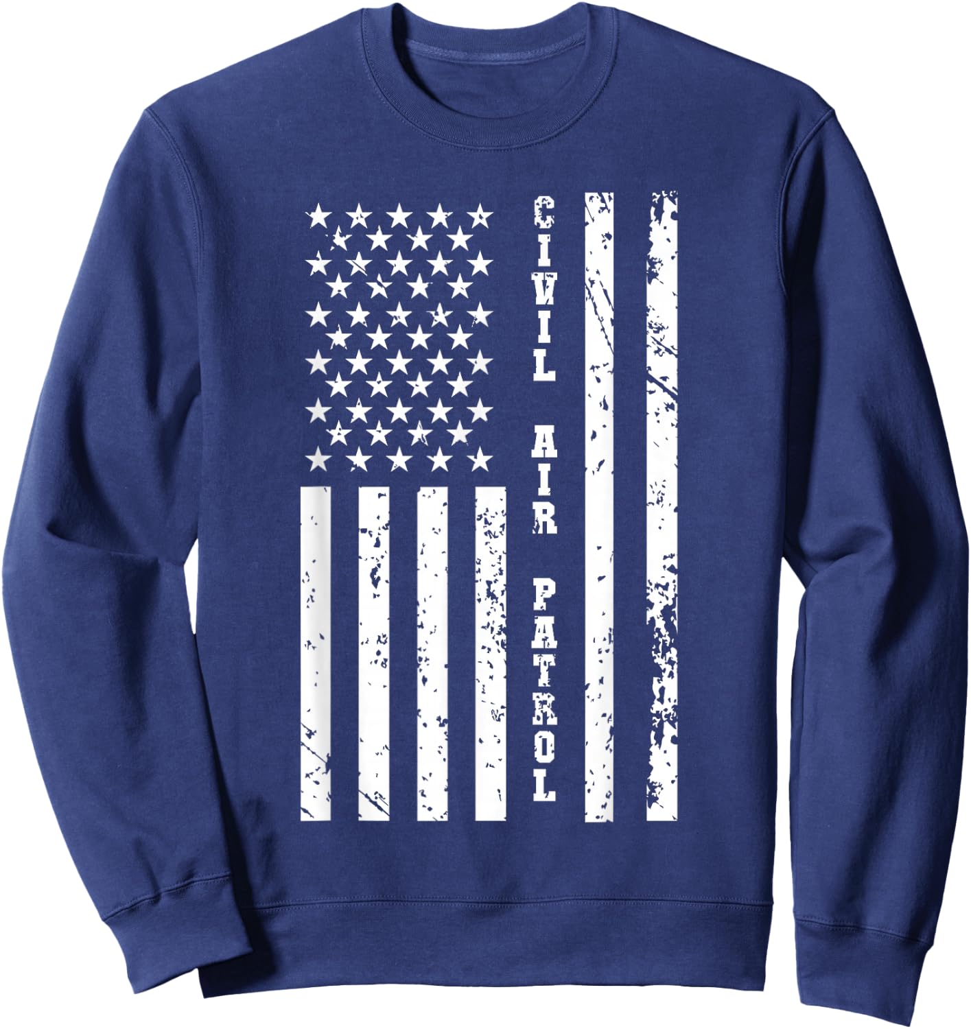 USAF Cap United States Air Force Civil Air Patrol w US Flag Sweatshirt - Sweatshirt | Navy