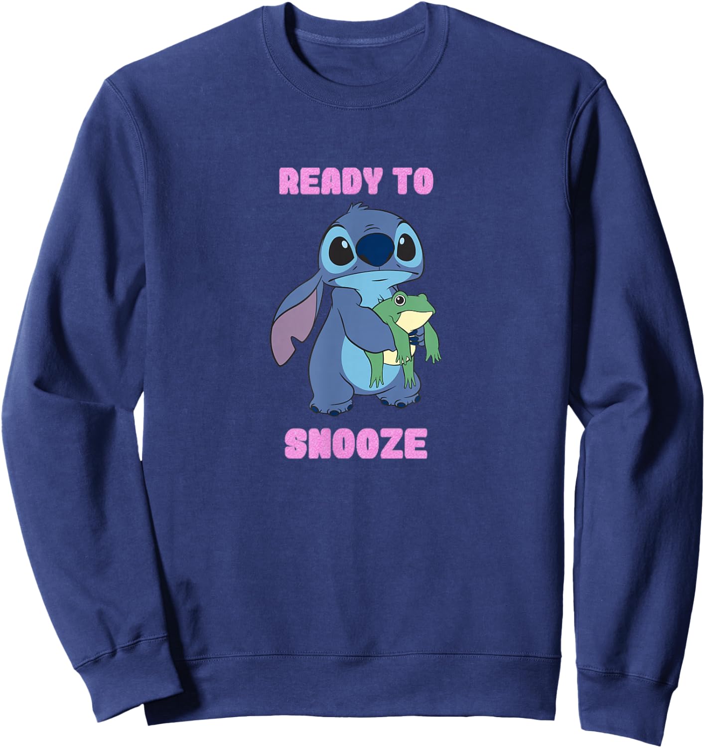 Disney Lilo & Stitch Ready To Snooze Stitch With Frog Sweatshirt - Sweatshirt | Navy