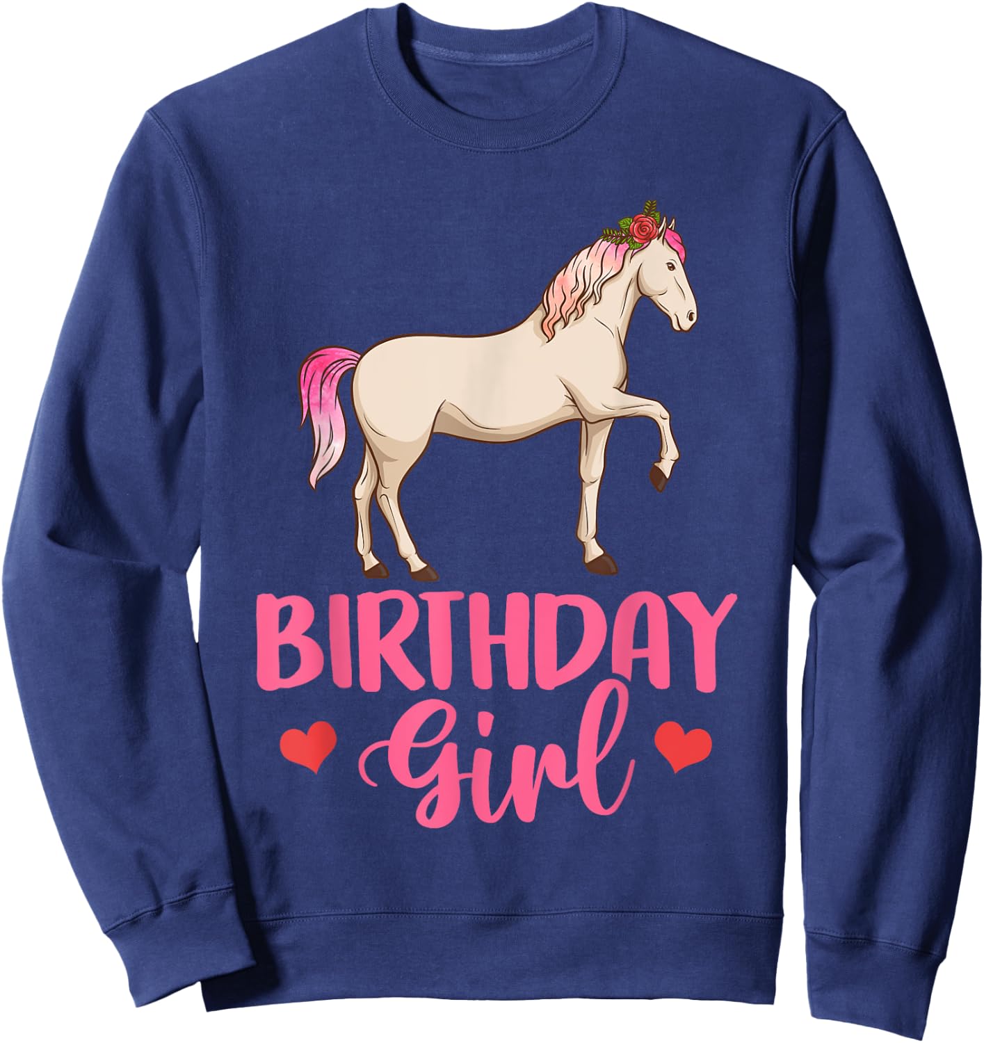 Birthday Child Horse Sport Party Family Sweatshirt - Sweatshirt | Navy