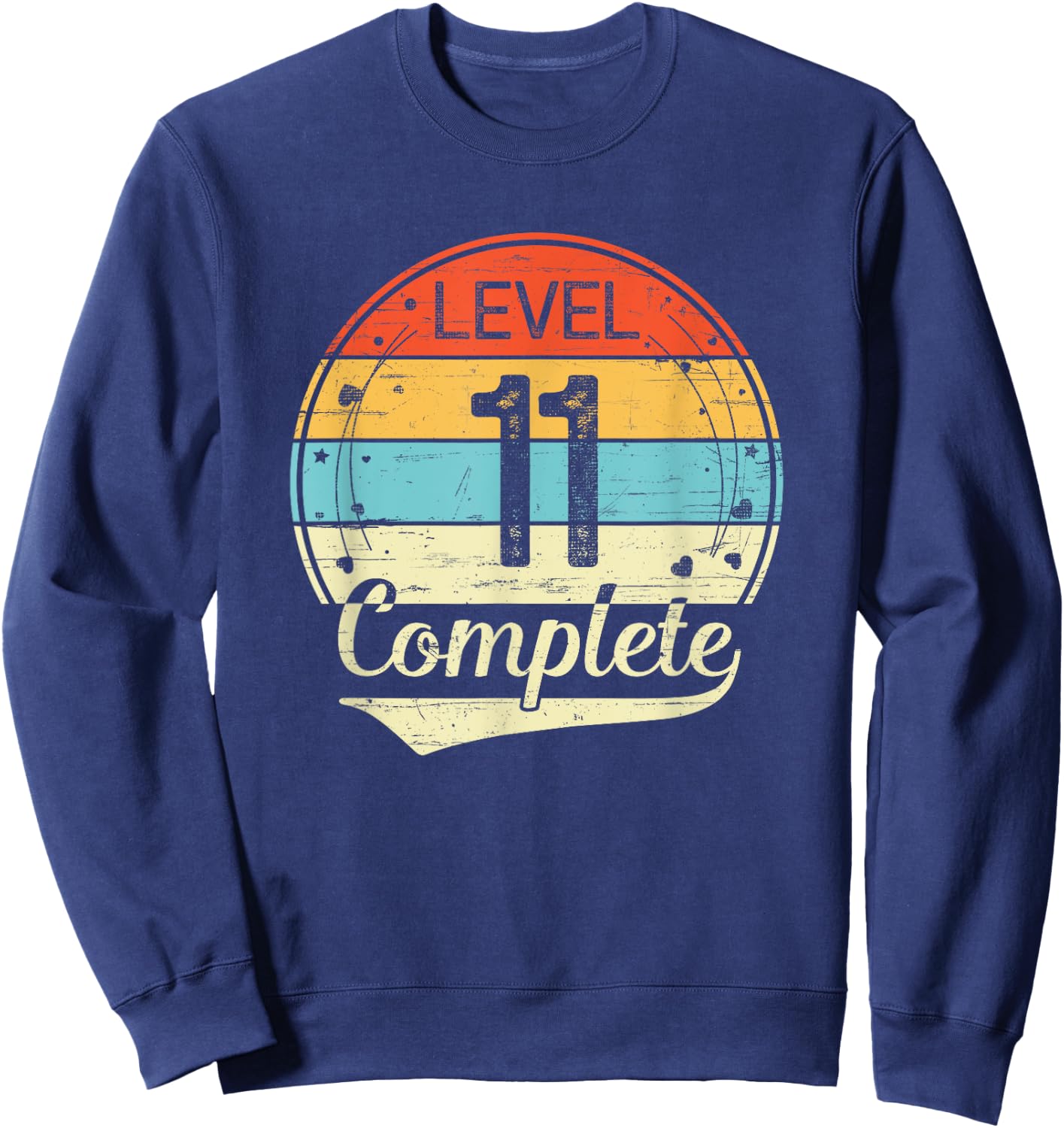 Level 11 Complete Retro 11th Wedding Anniversary Sweatshirt - Sweatshirt | Navy