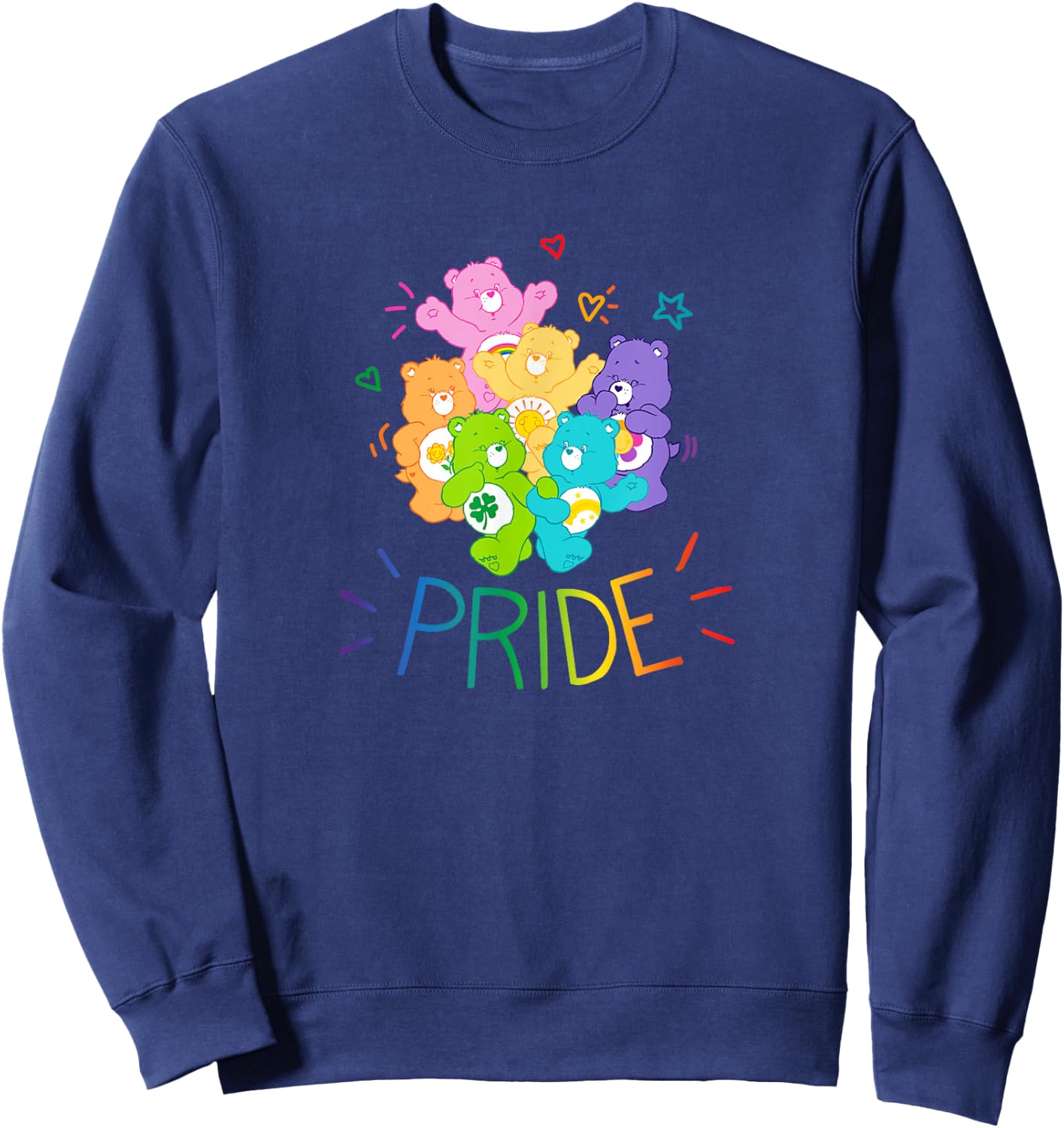 Care Bears Rainbow Pride and Doodles Cute Retro Cartoon Sweatshirt - Sweatshirt | Navy