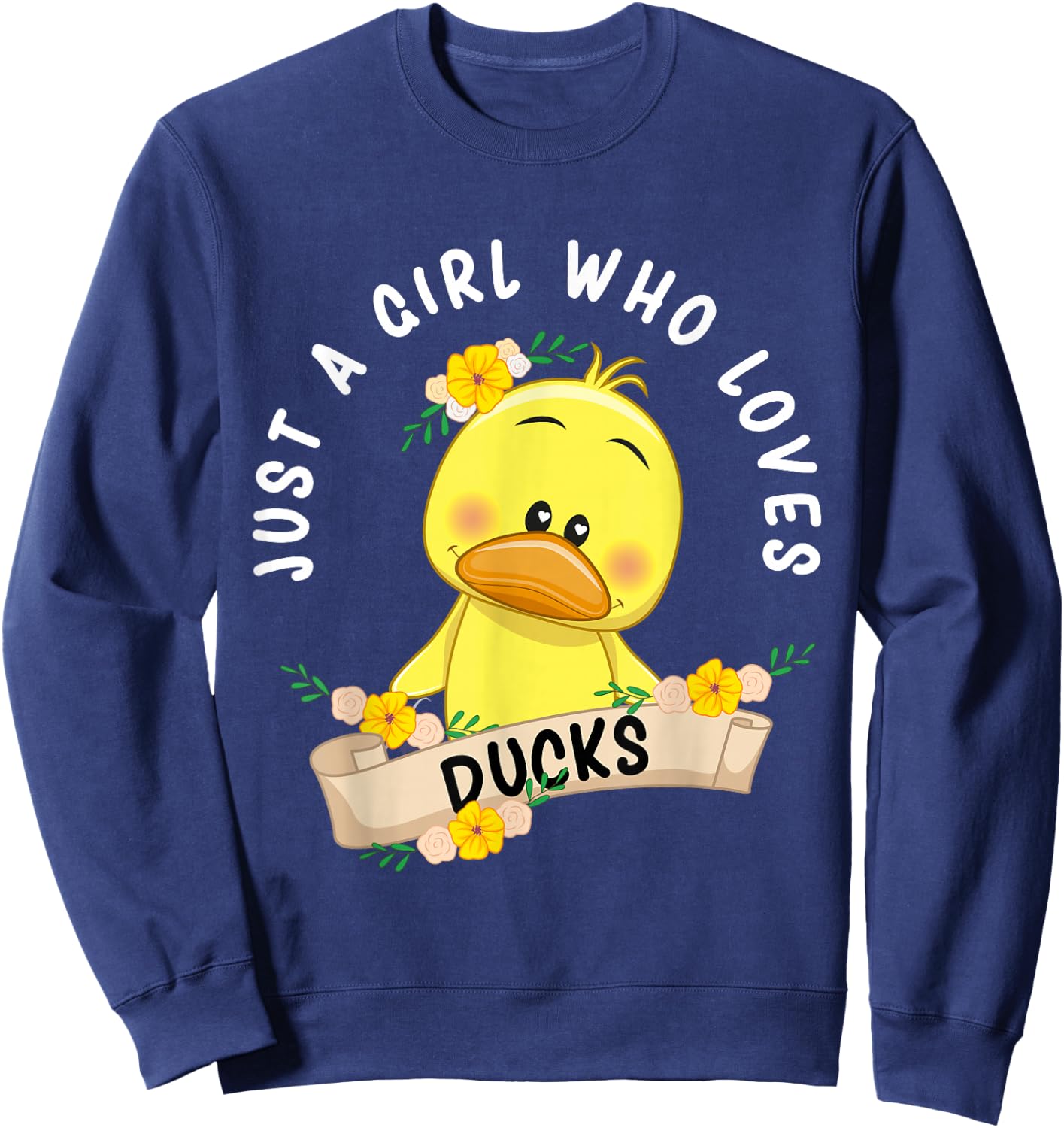 Just a Girl who loves Ducks Kids Sweatshirt - Sweatshirt | Navy